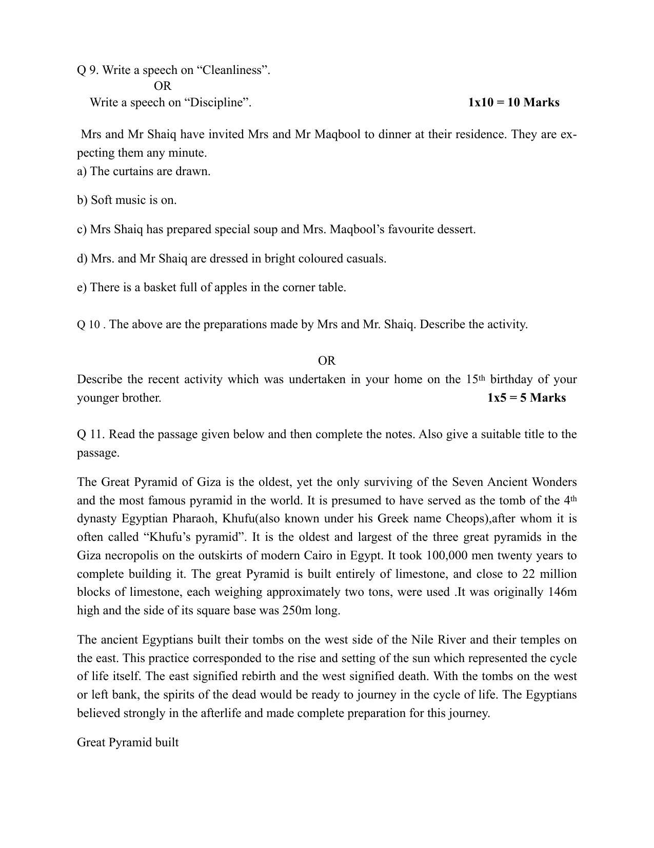 JKBOSE Class 11 Functional English Model Question Paper 2023 - Page 6