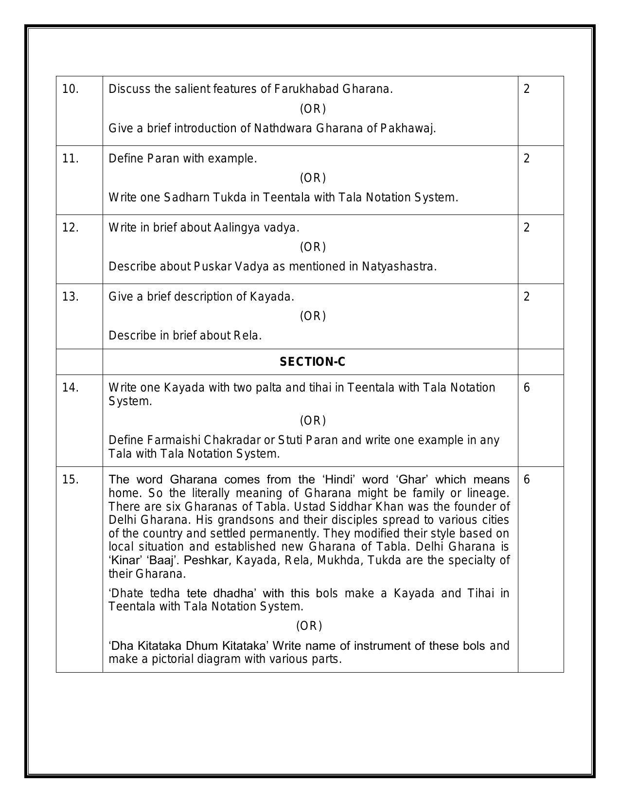 CBSE Class 10 Hindustani Music (Percussion) Sample Paper 2024 - Page 4