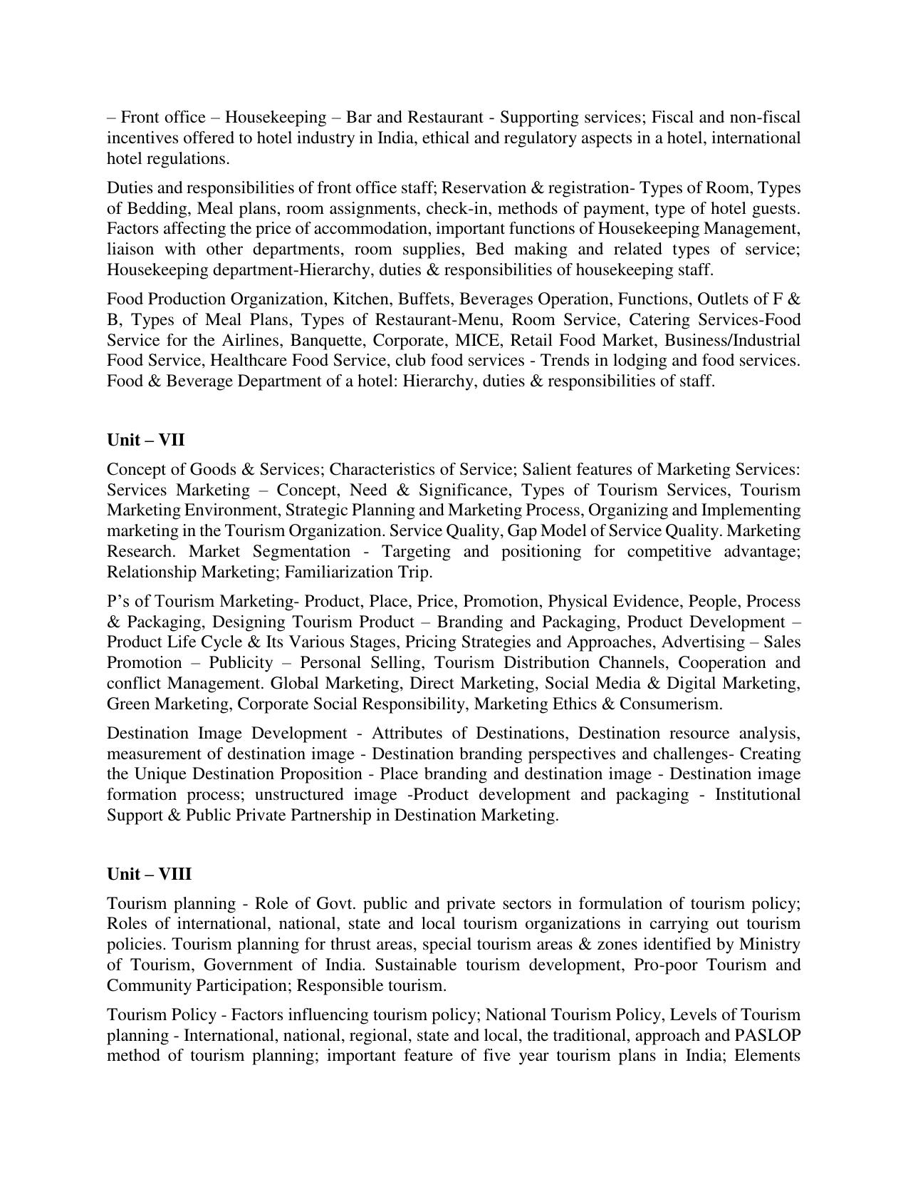 AP RCET Tourism Management Syllabus - Page 4