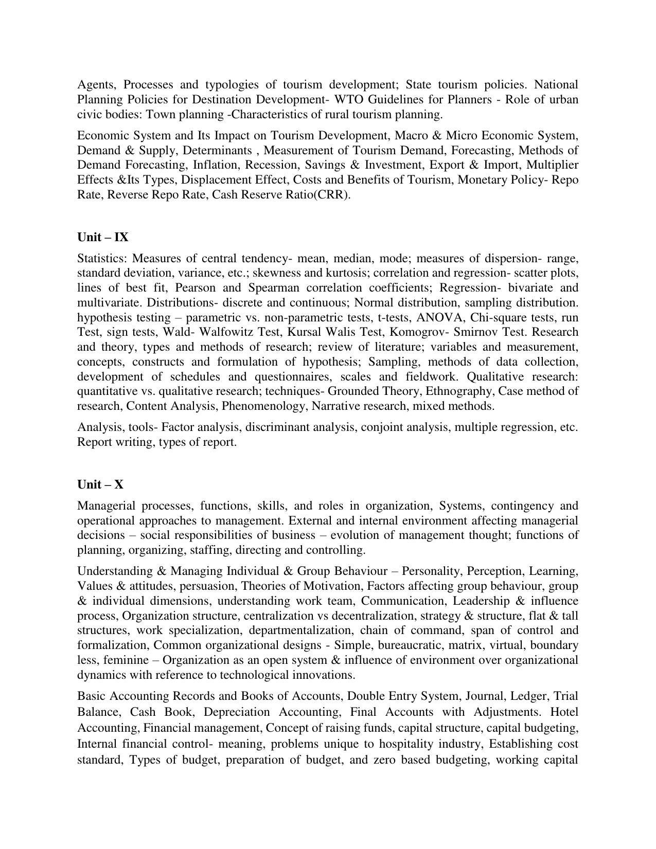 AP RCET Tourism Management Syllabus - Page 5