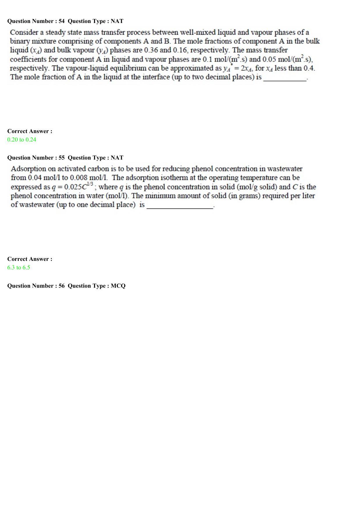 GATE 2015 Chemical Engineering (CH) Question Paper with Answer Key - Page 22