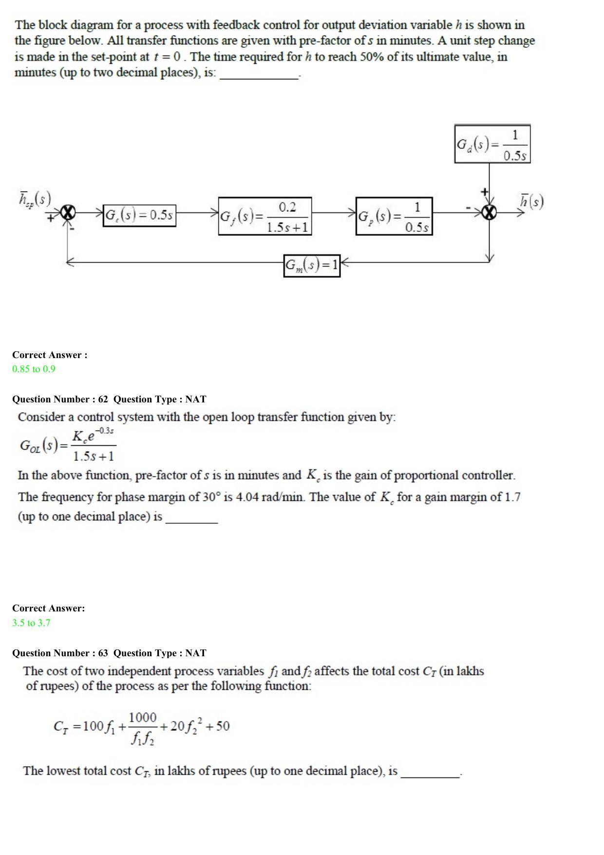 GATE 2015 Chemical Engineering (CH) Question Paper with Answer Key - Page 26