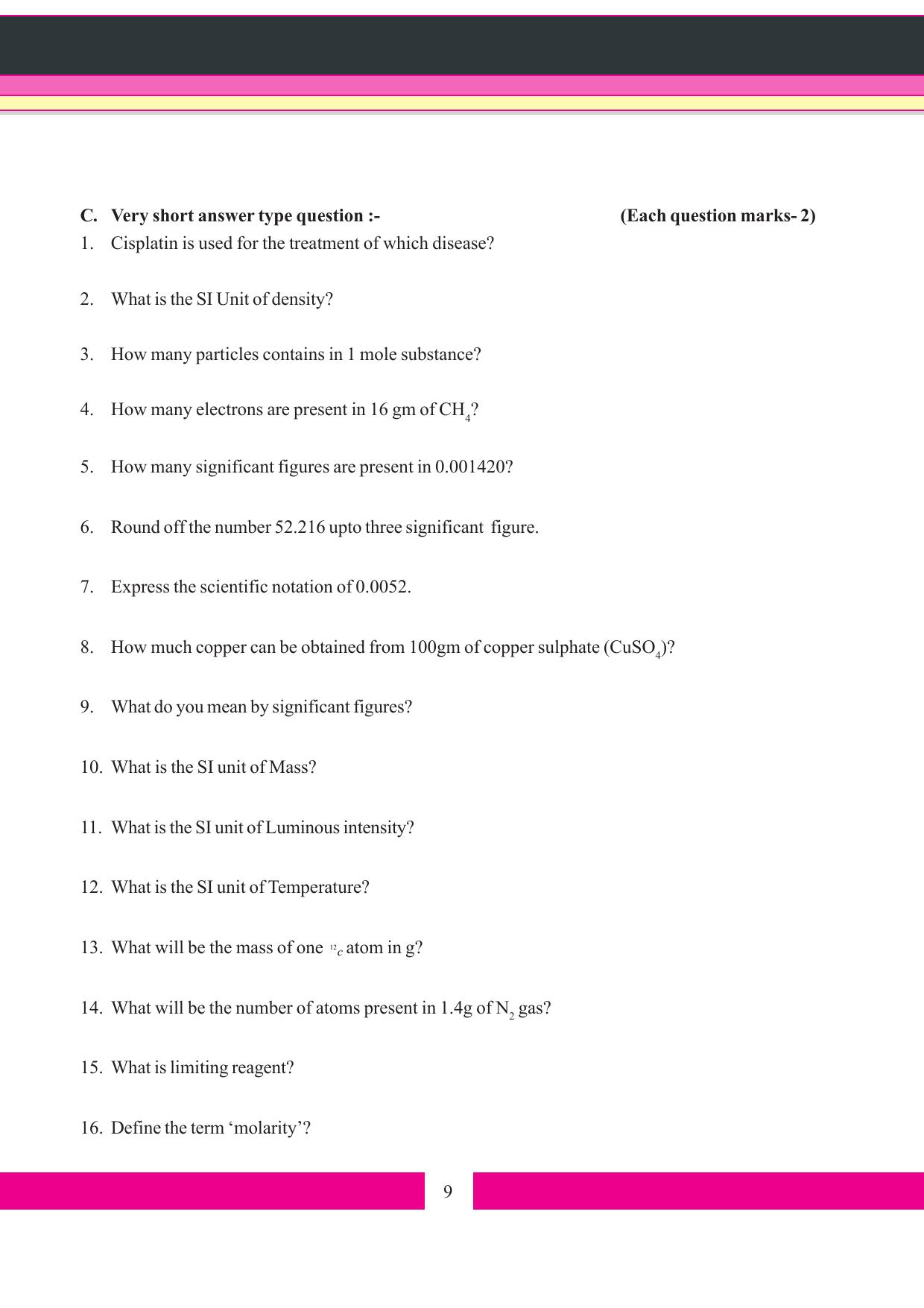 Tripura Board Class 11 Chemistry English Version Workbooks - Page 15