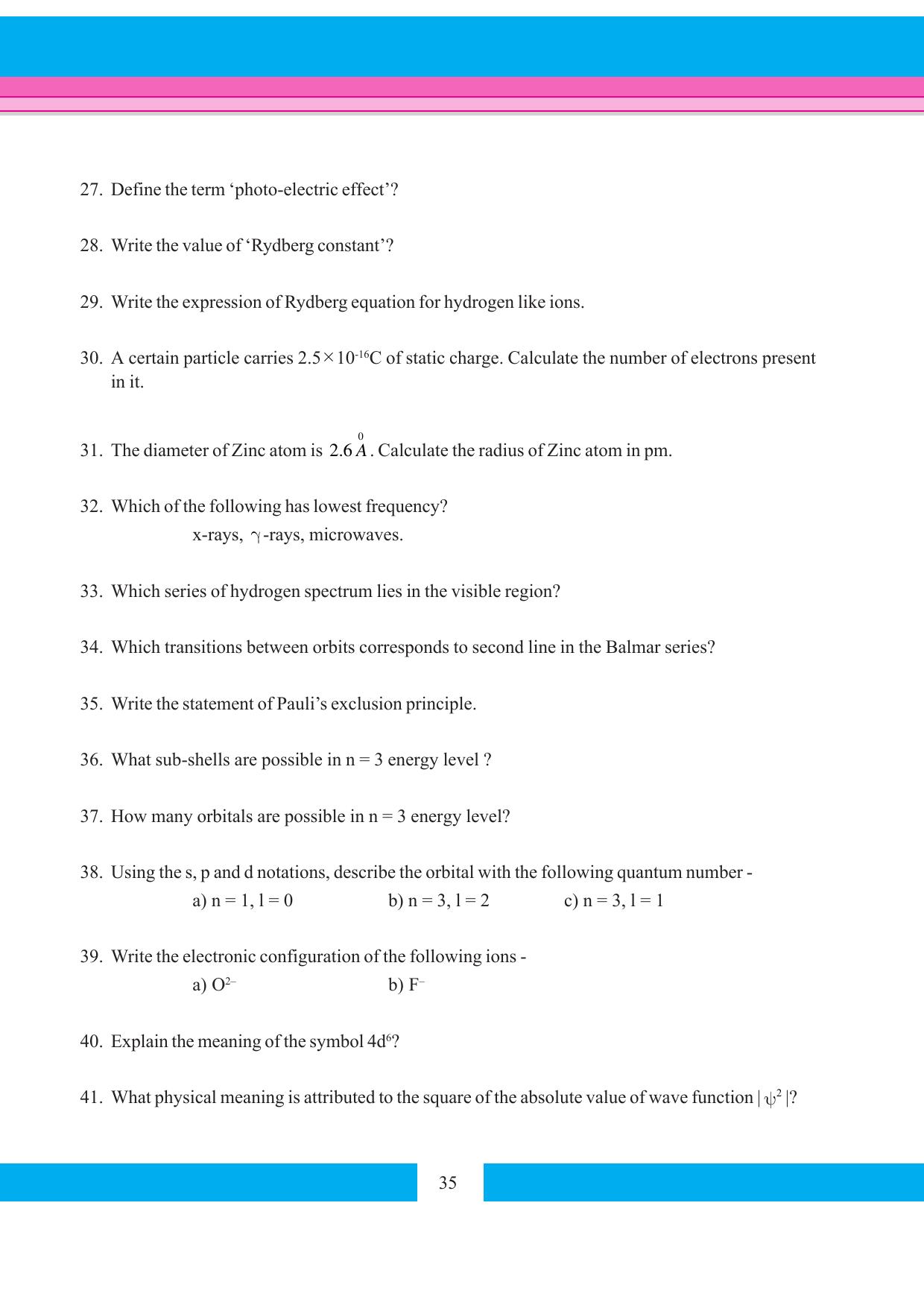 Tripura Board Class 11 Chemistry English Version Workbooks - Page 41