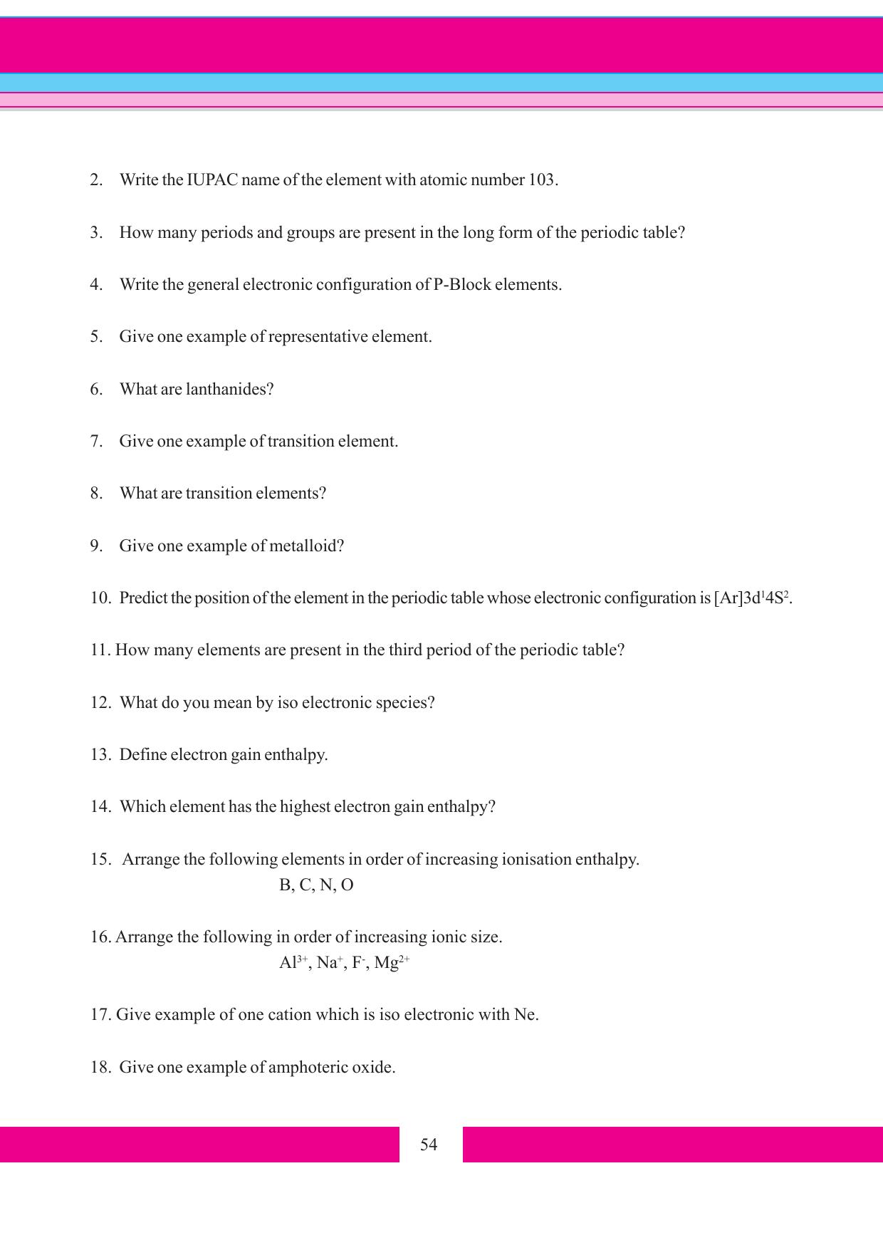 Tripura Board Class 11 Chemistry English Version Workbooks - Page 60