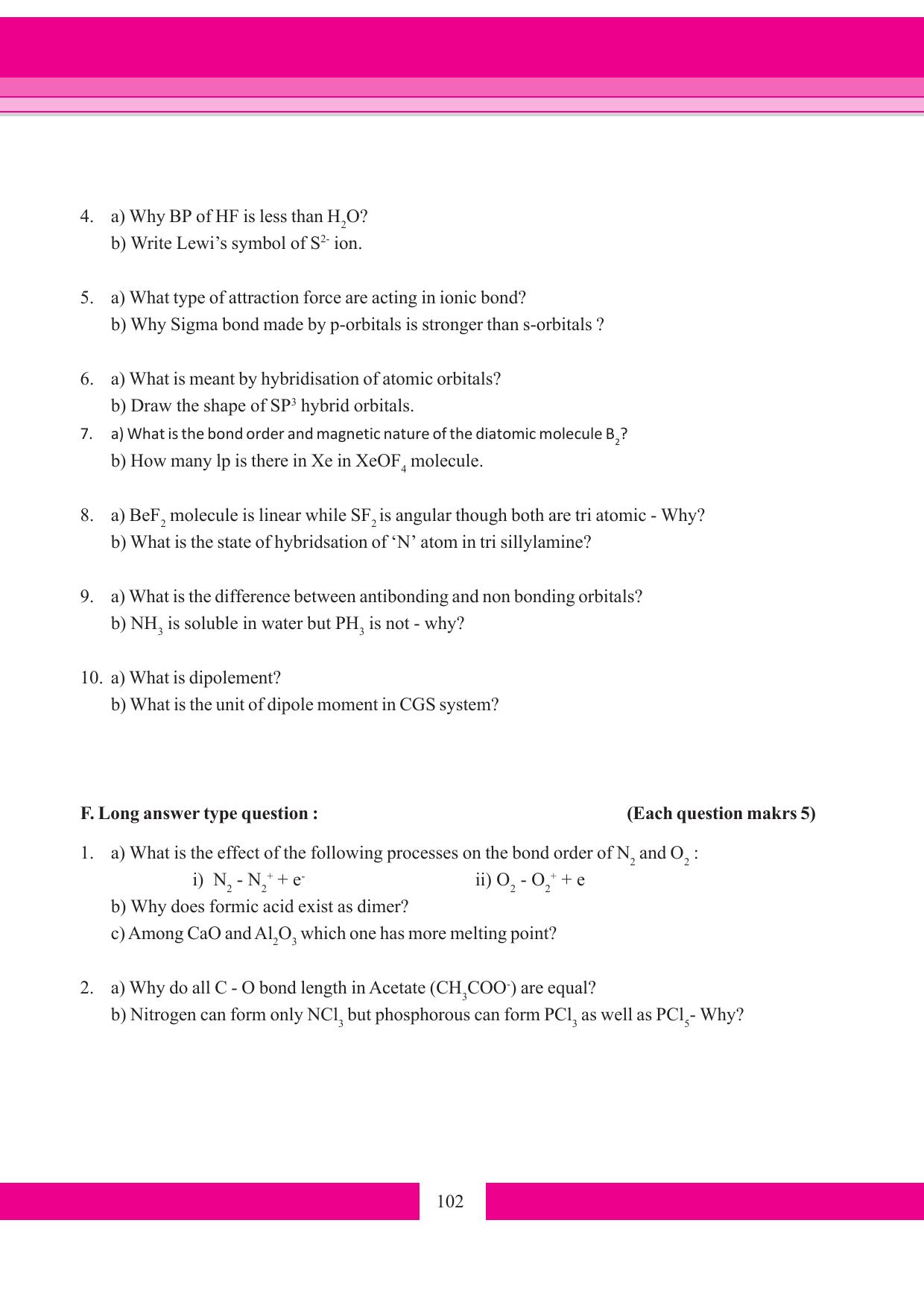 Tripura Board Class 11 Chemistry English Version Workbooks - Page 108