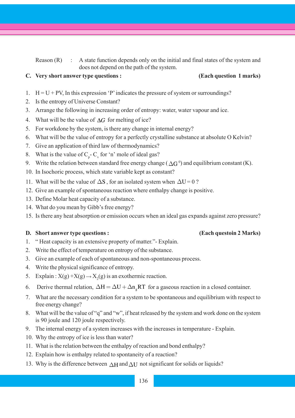 Tripura Board Class 11 Chemistry English Version Workbooks - Page 142