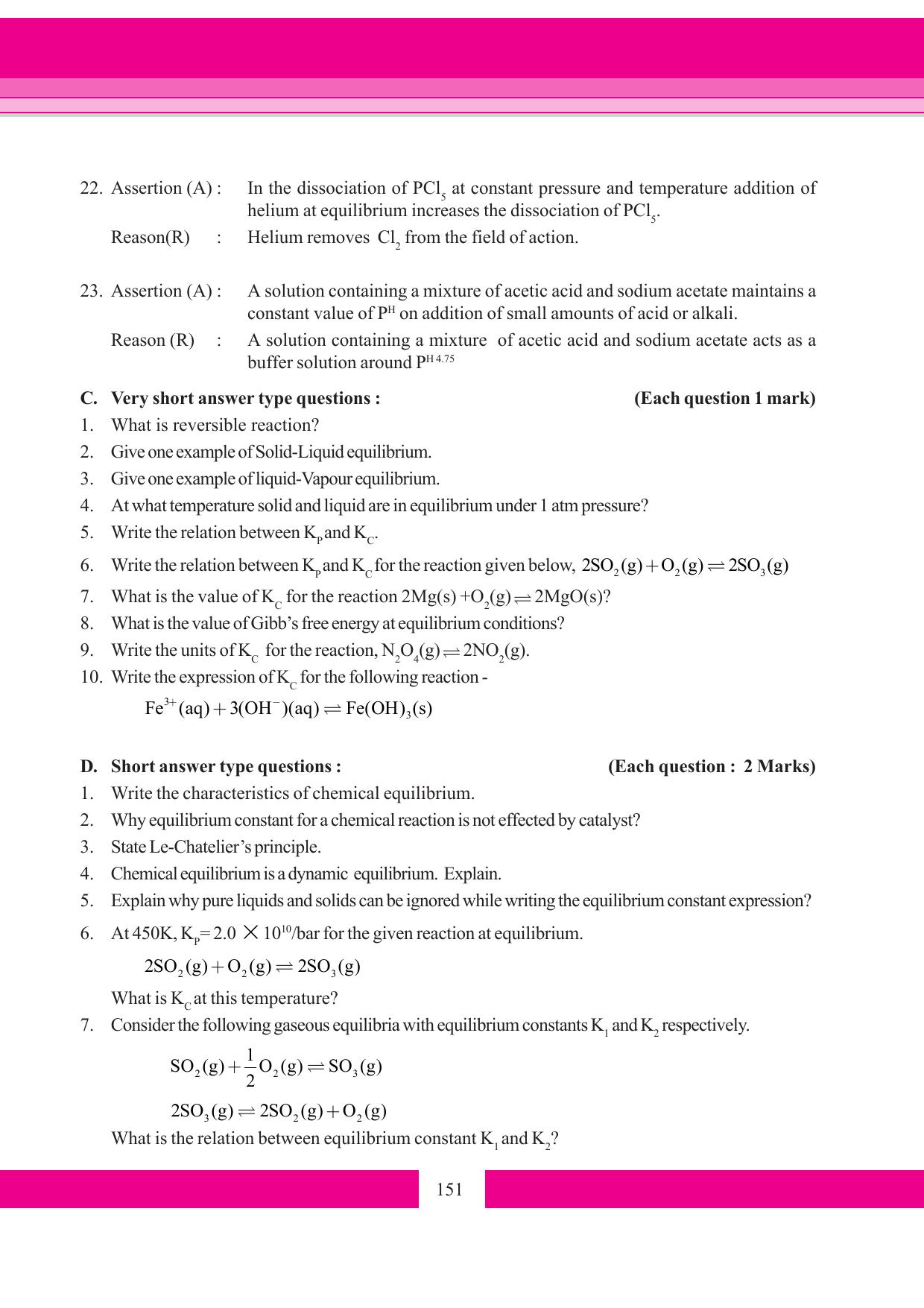 Tripura Board Class 11 Chemistry English Version Workbooks - Page 157
