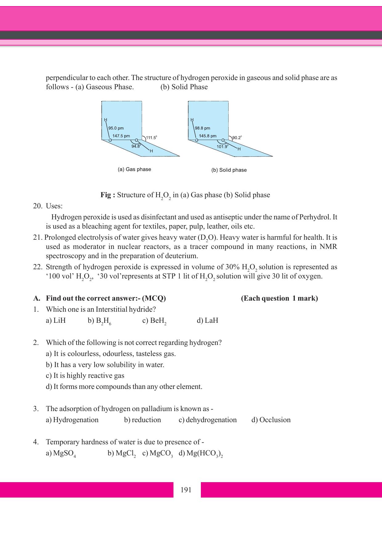 Tripura Board Class 11 Chemistry English Version Workbooks - Page 197
