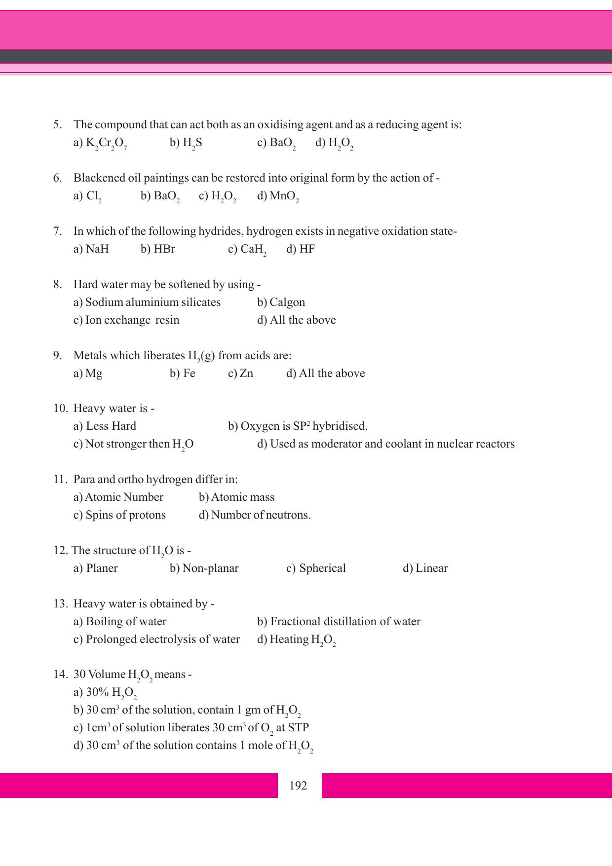 Tripura Board Class 11 Chemistry English Version Workbooks - Page 198