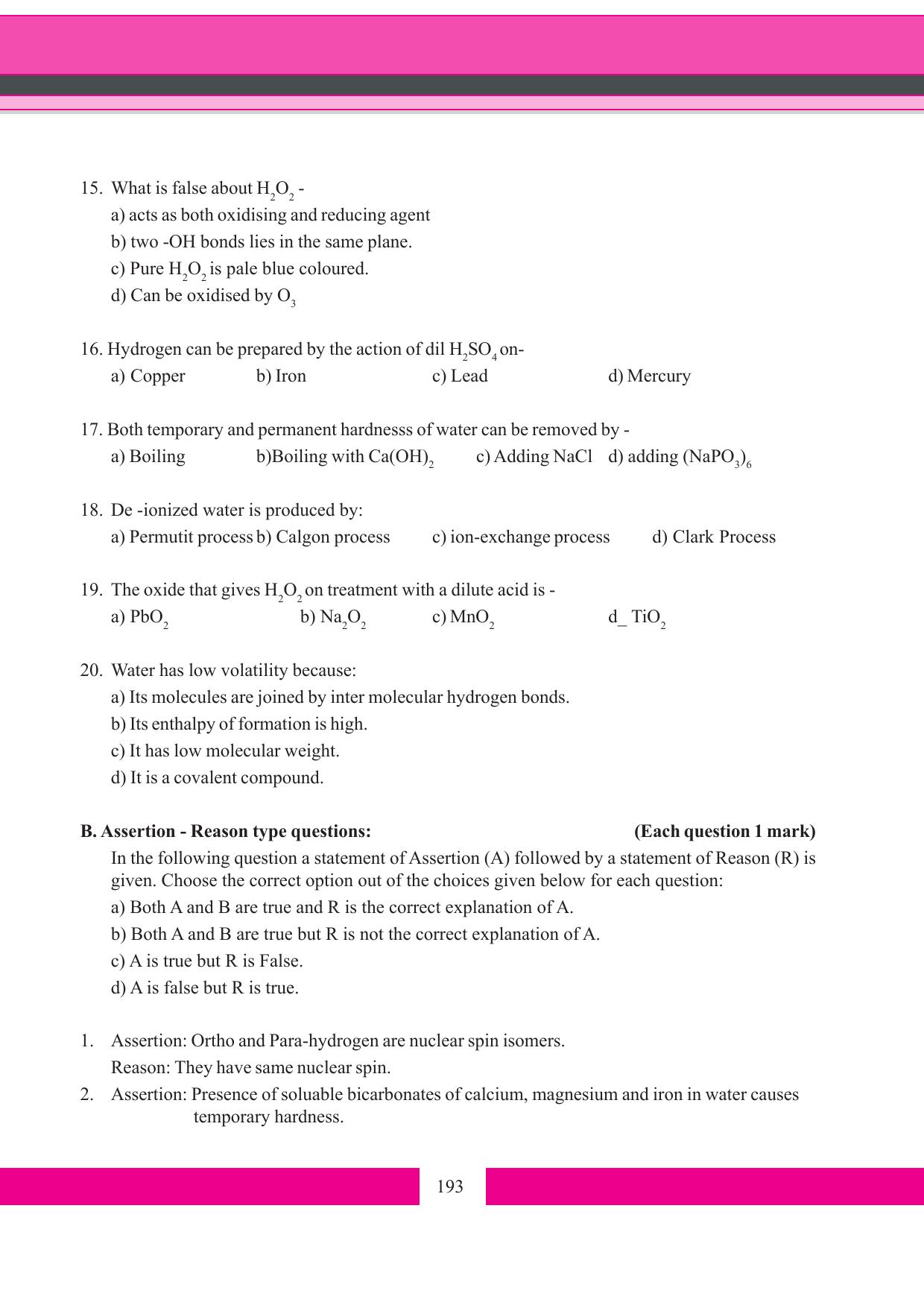 Tripura Board Class 11 Chemistry English Version Workbooks - Page 199