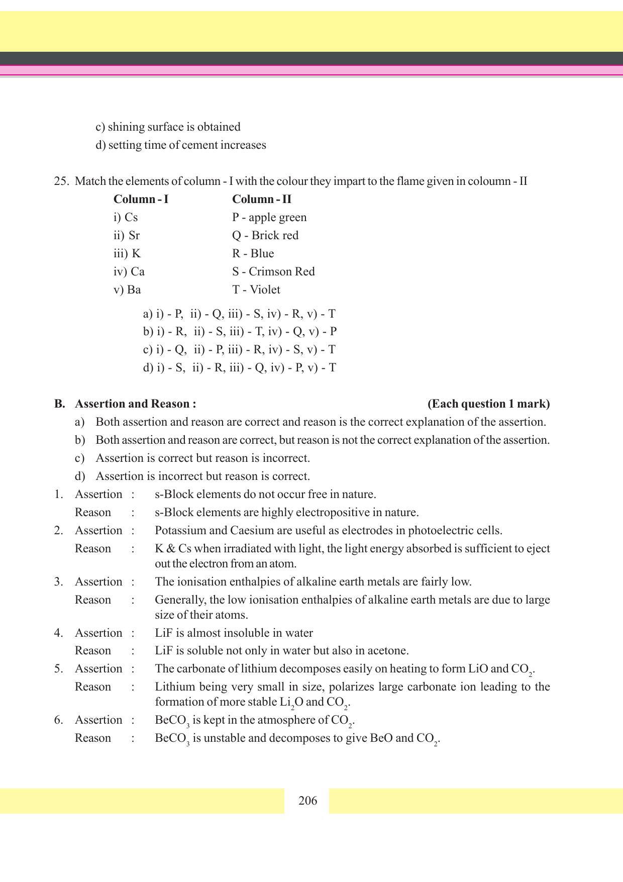 Tripura Board Class 11 Chemistry English Version Workbooks - Page 212