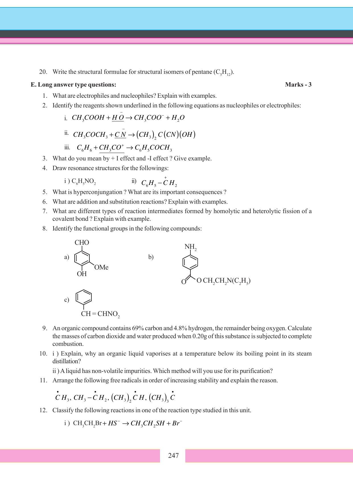 Tripura Board Class 11 Chemistry English Version Workbooks - Page 253
