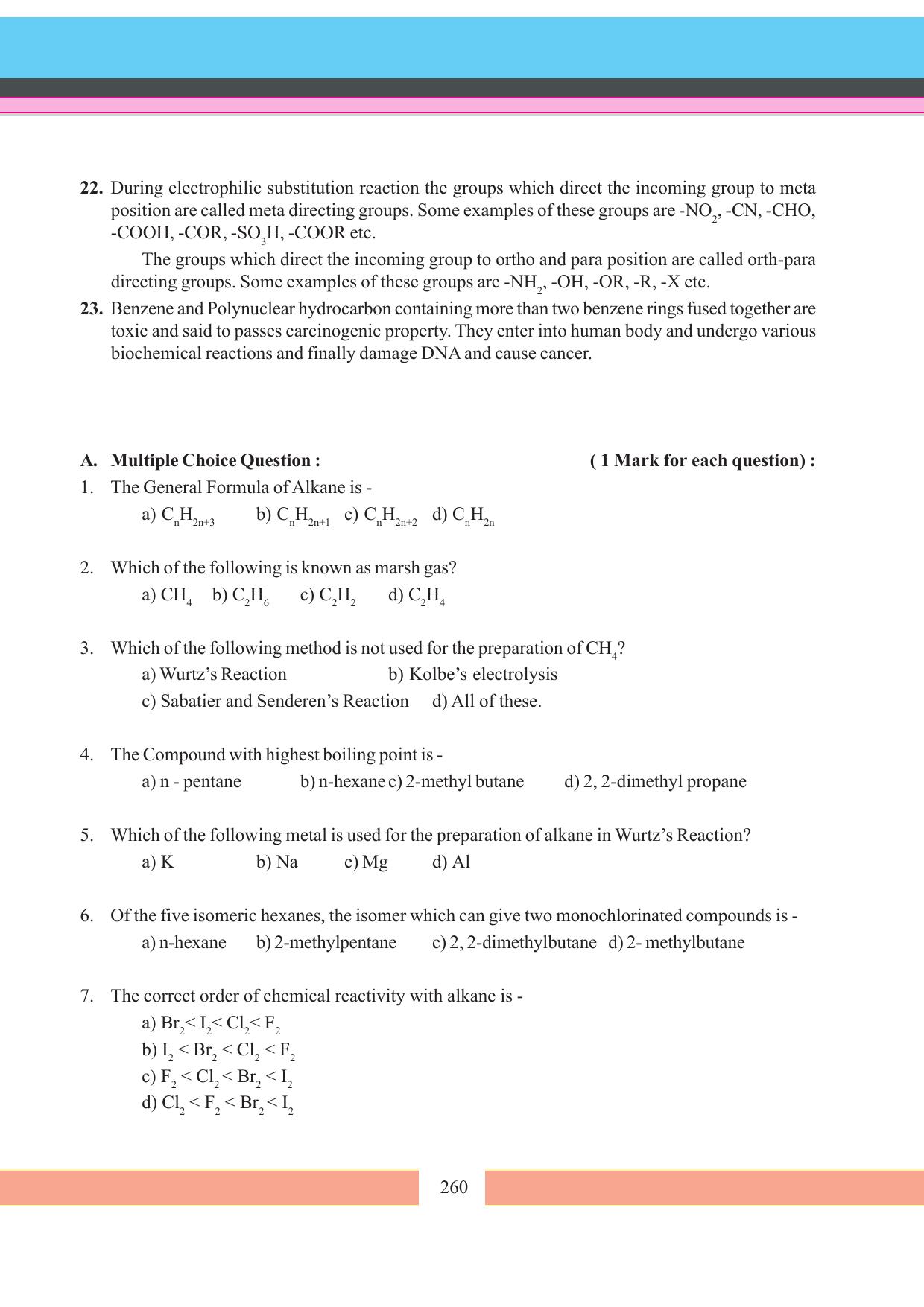 Tripura Board Class 11 Chemistry English Version Workbooks - Page 266