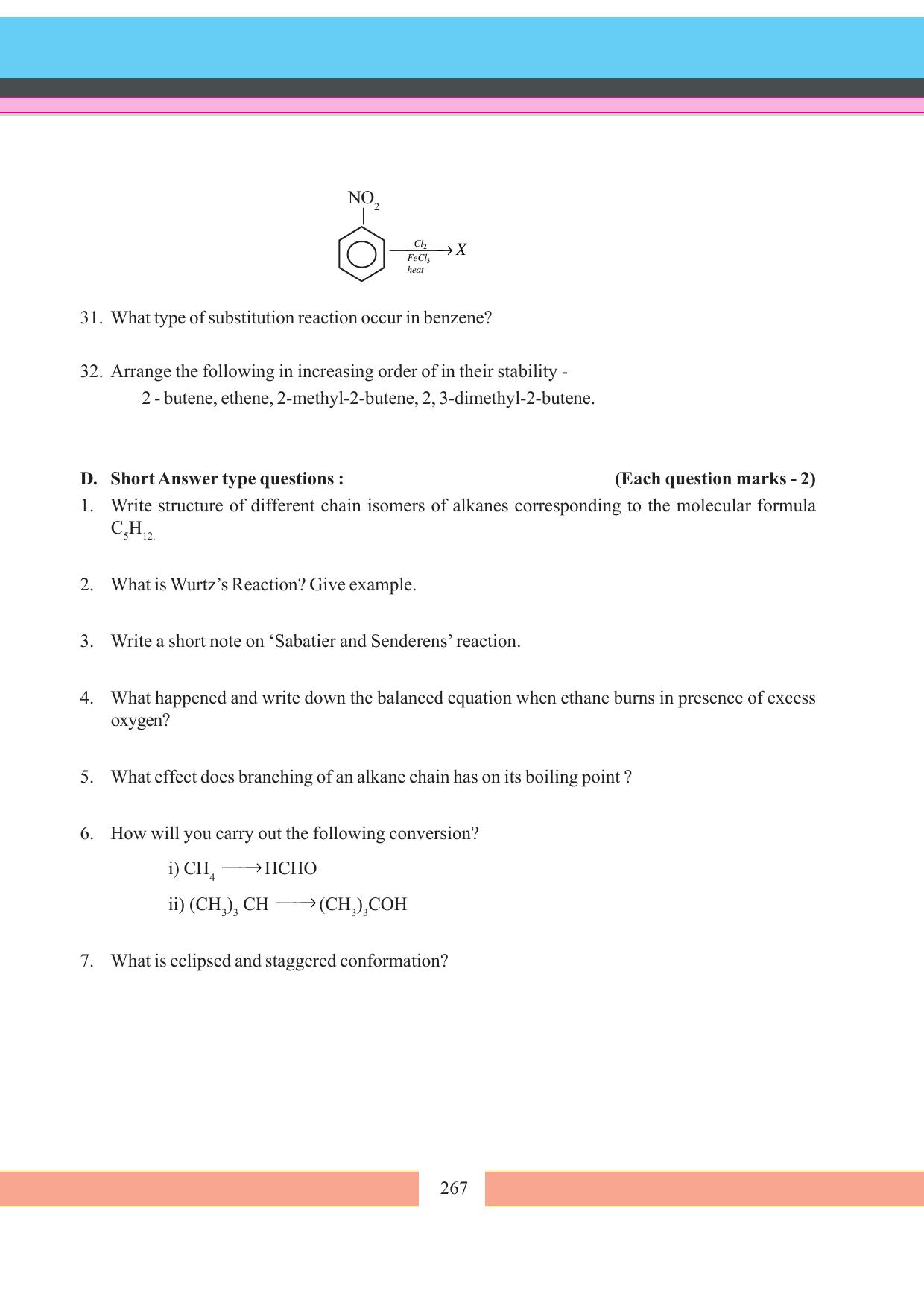 Tripura Board Class 11 Chemistry English Version Workbooks - Page 273