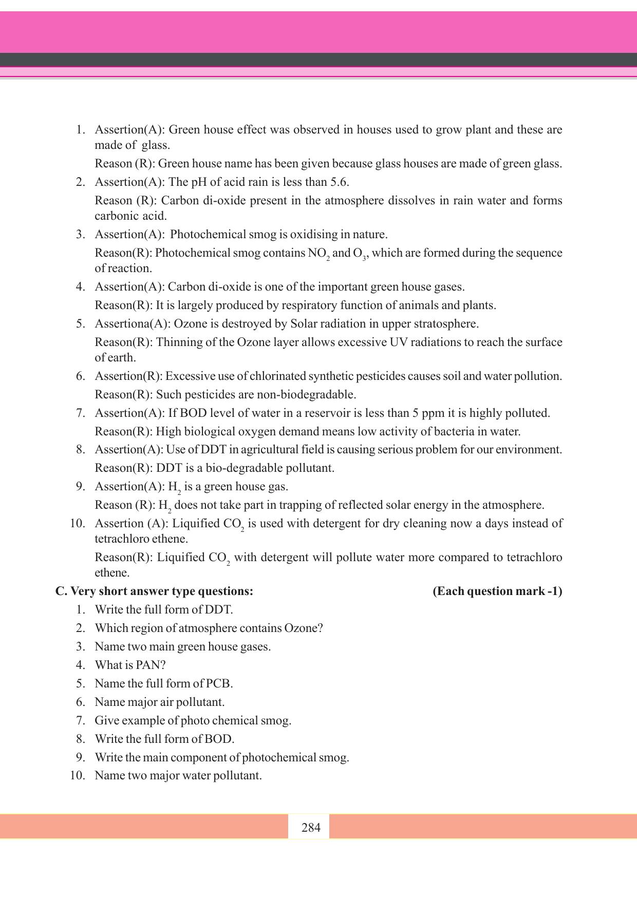 Tripura Board Class 11 Chemistry English Version Workbooks - Page 290
