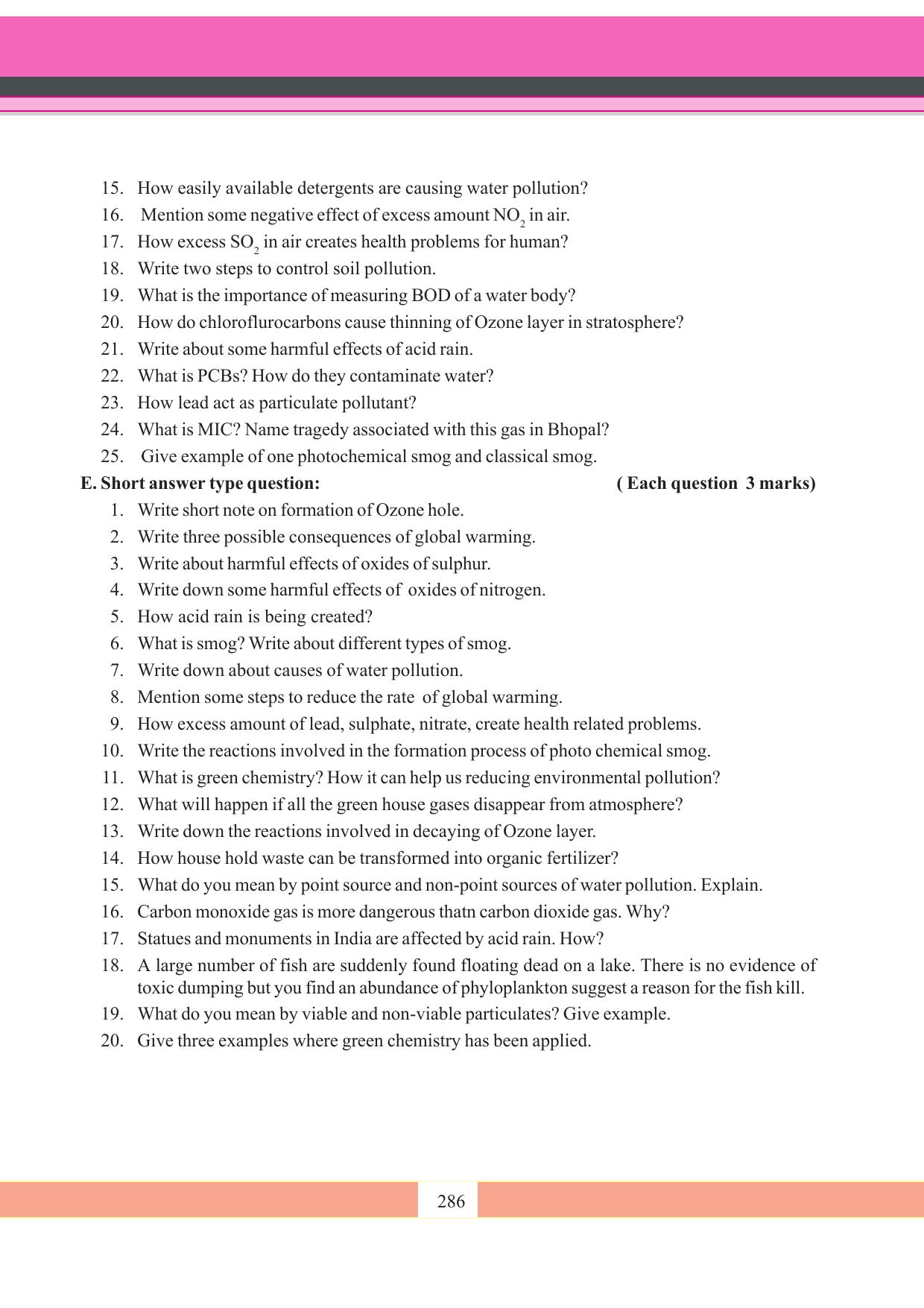 Tripura Board Class 11 Chemistry English Version Workbooks - Page 292