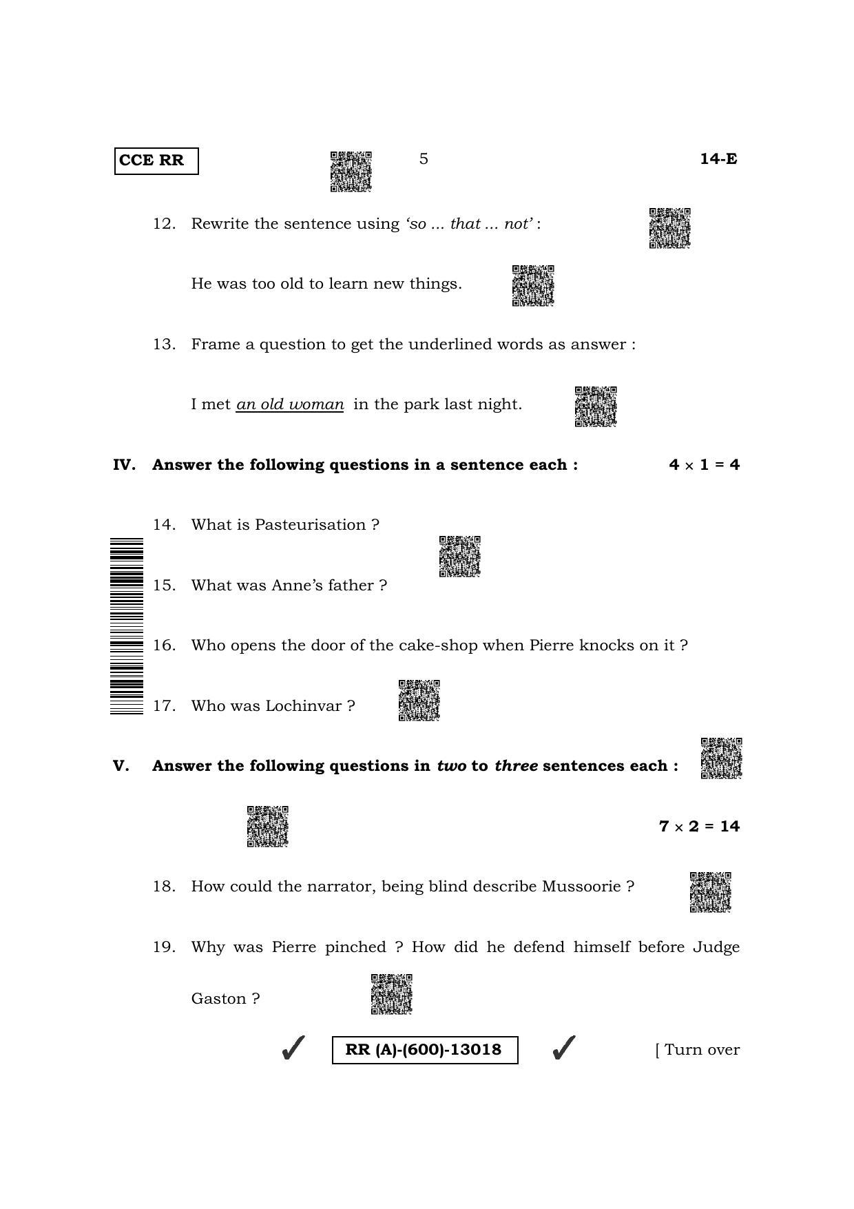 Karnataka SSLC First Language English (Supplementary) Question Paper 2022 (A Version) - Page 5