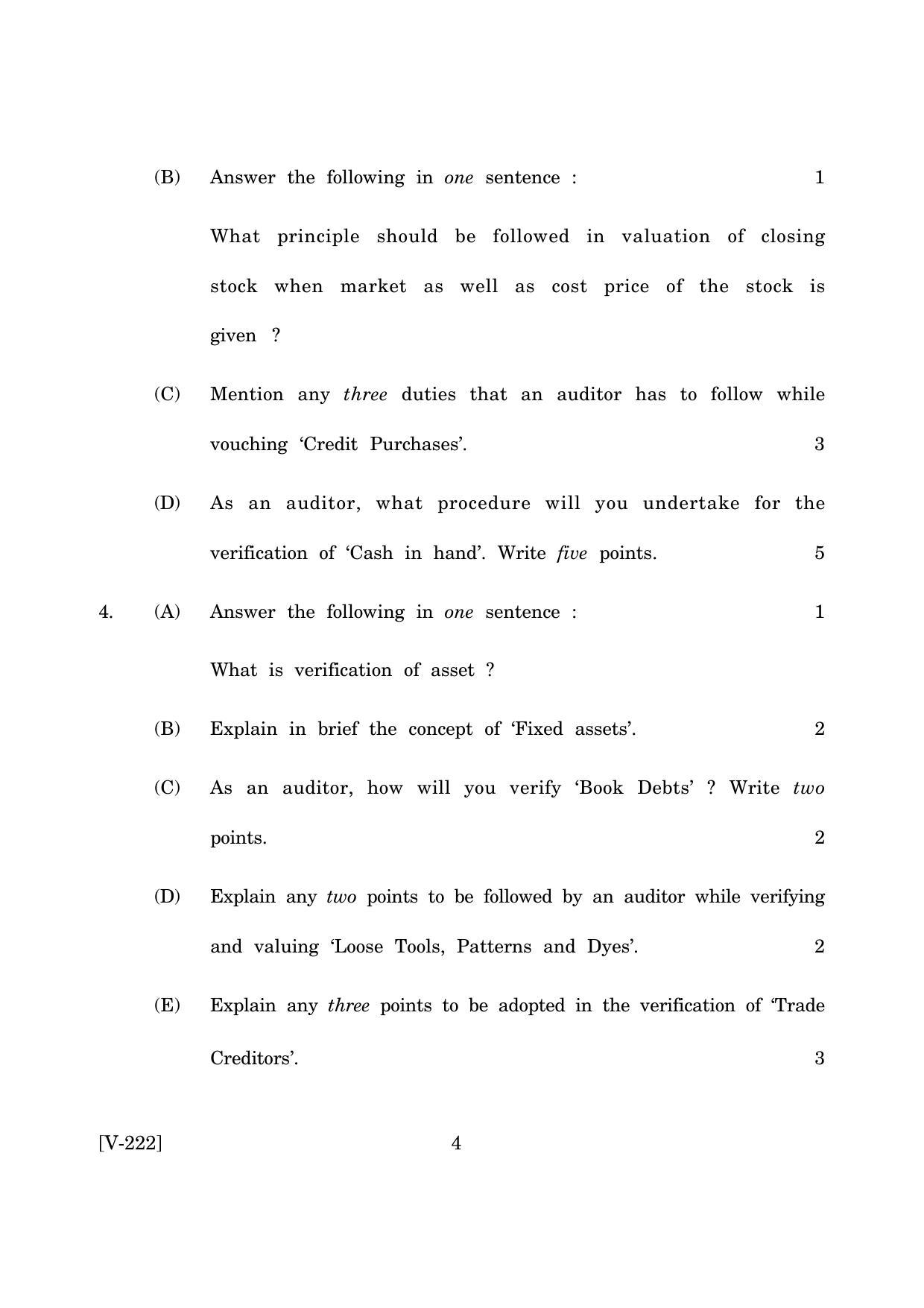 Goa Board Class 12 Principles & Practice of Auditing  2019 (March 2019) Question Paper - Page 4