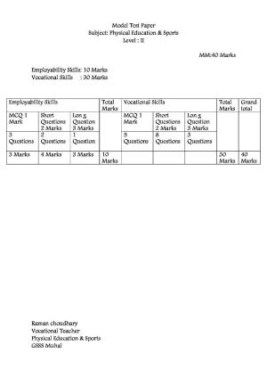 HPBOSE Class 10th Physical Education Sample Question Papers 2025