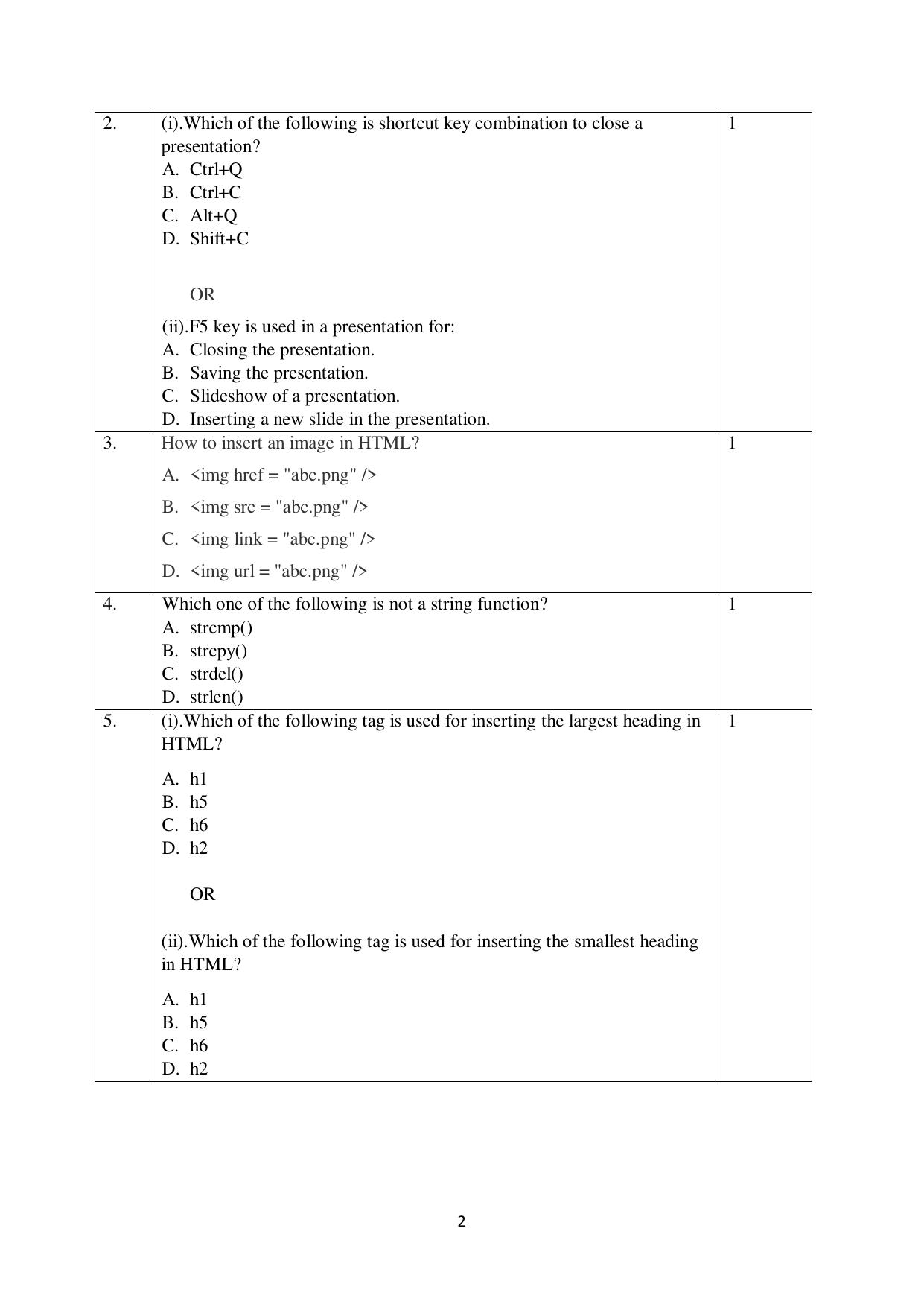 NIOS Class 12 Computer Science Sample Paper - Page 2