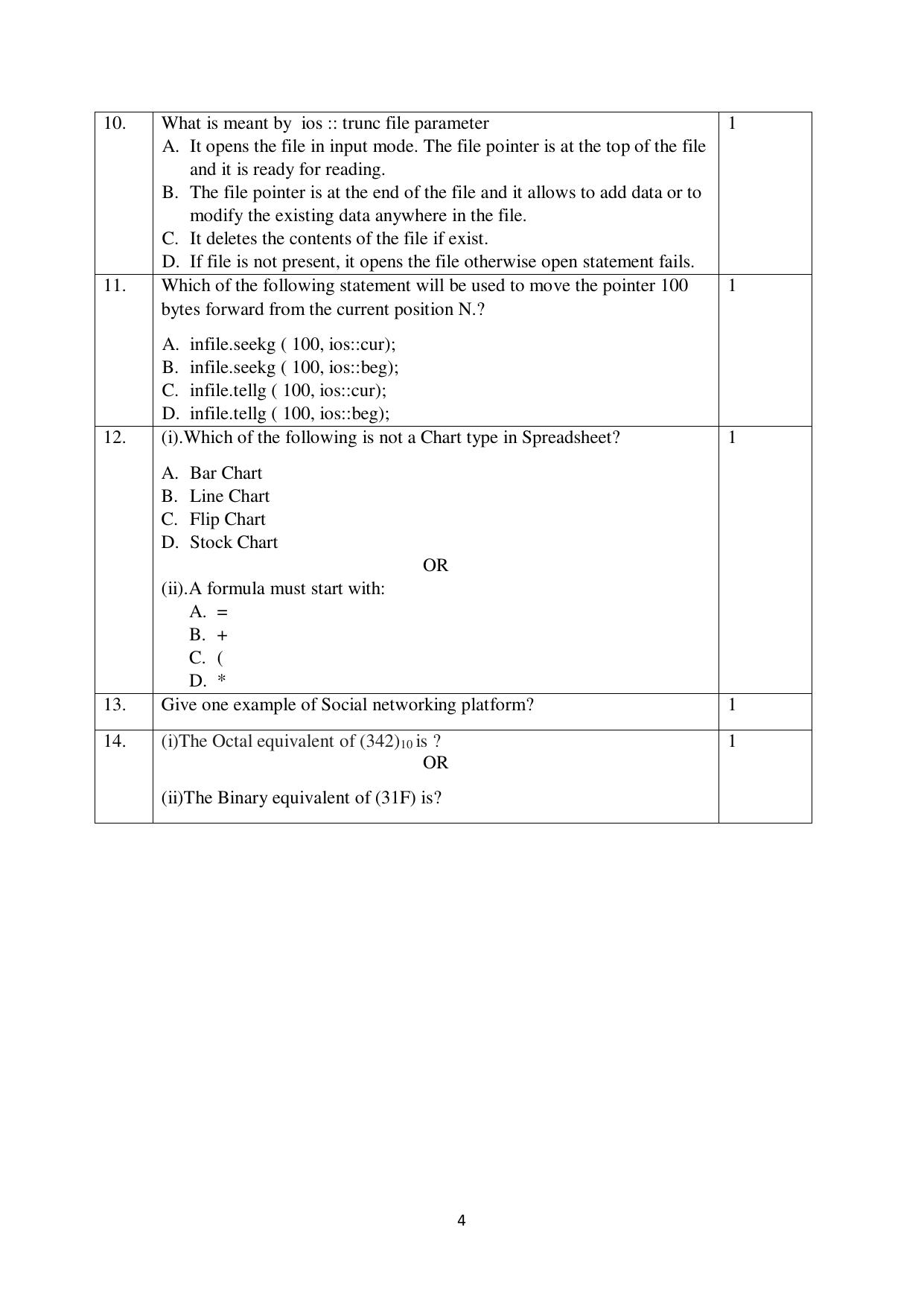 NIOS Class 12 Computer Science Sample Paper - Page 4