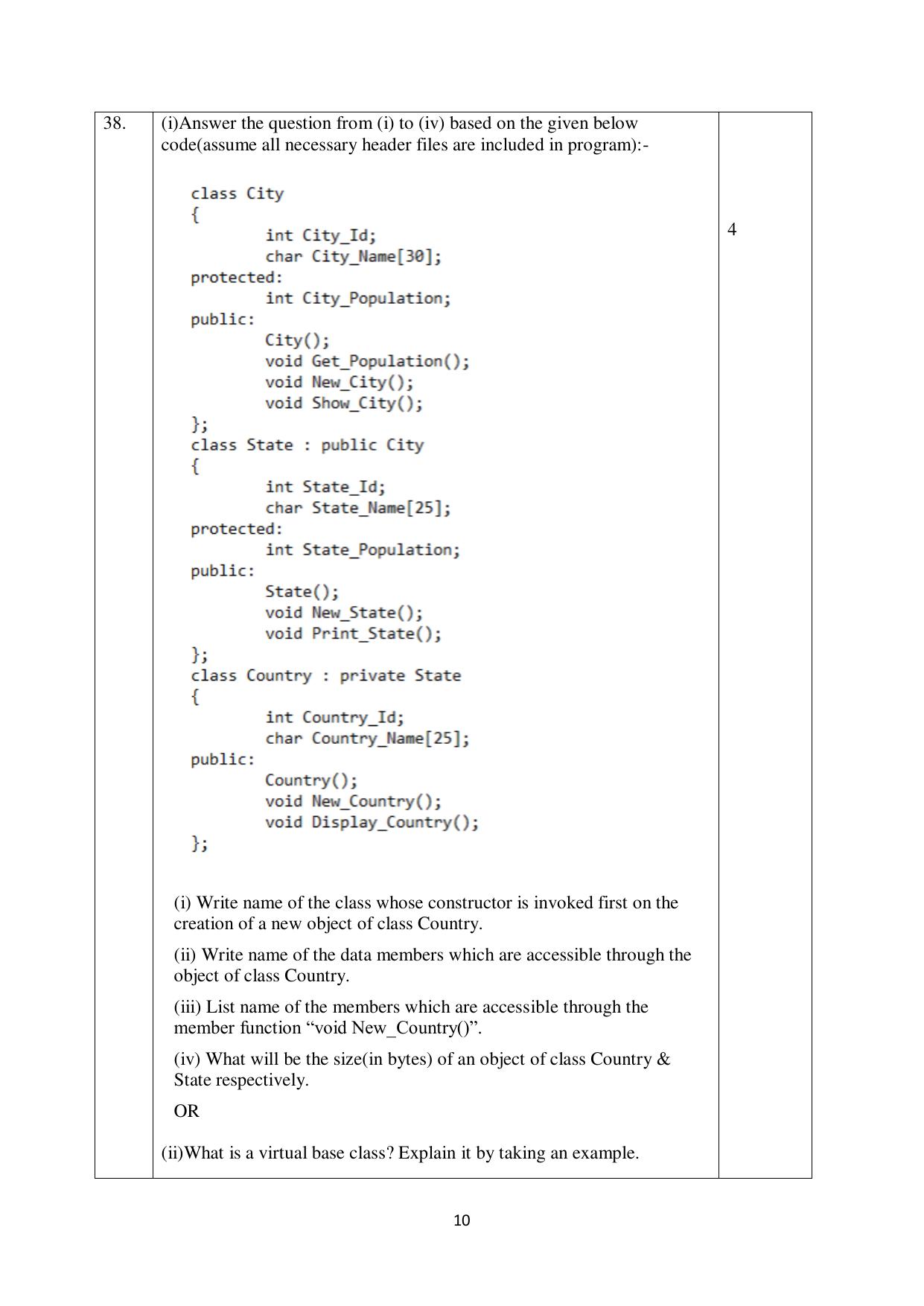 NIOS Class 12 Computer Science Sample Paper - Page 10