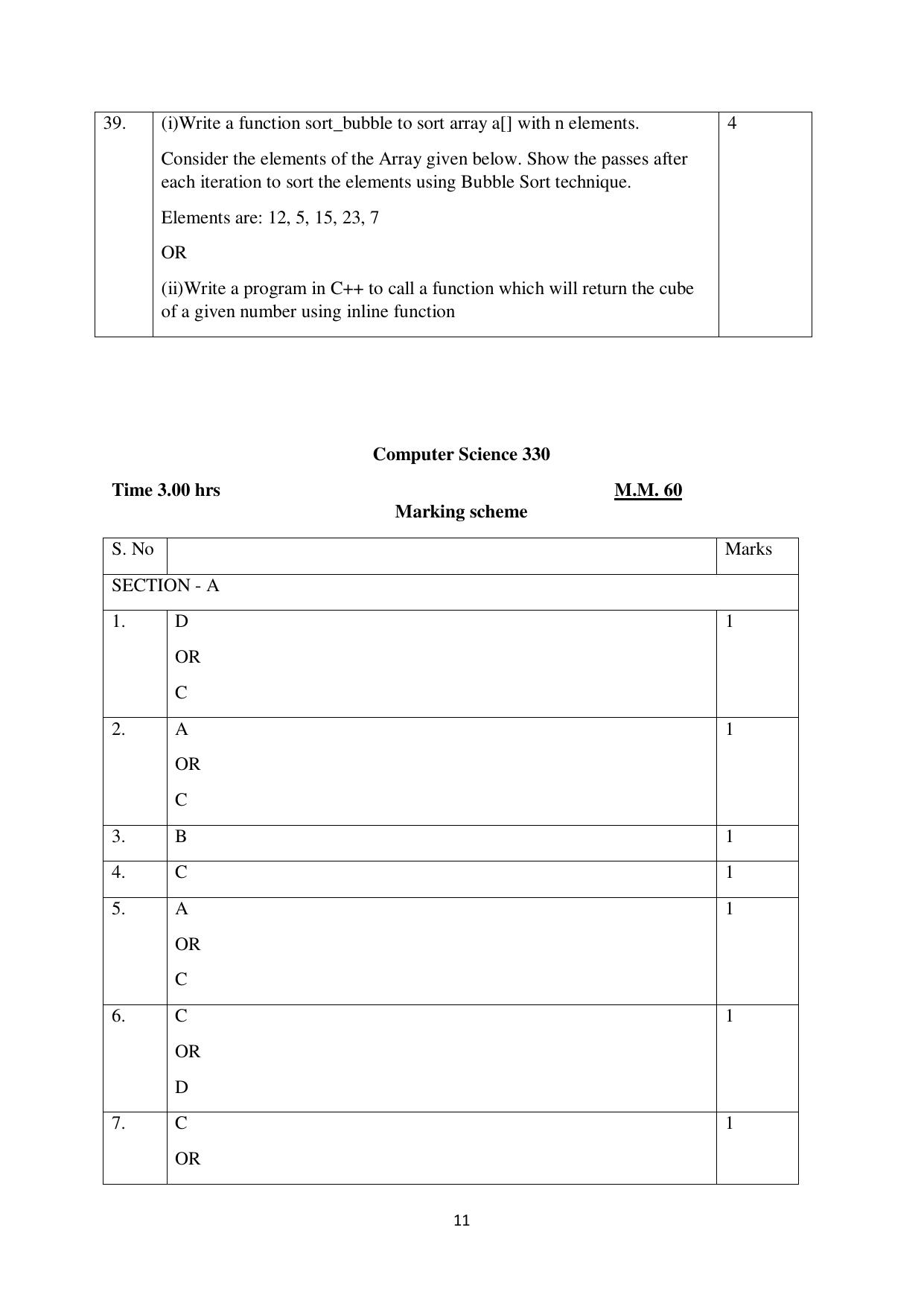NIOS Class 12 Computer Science Sample Paper - Page 11