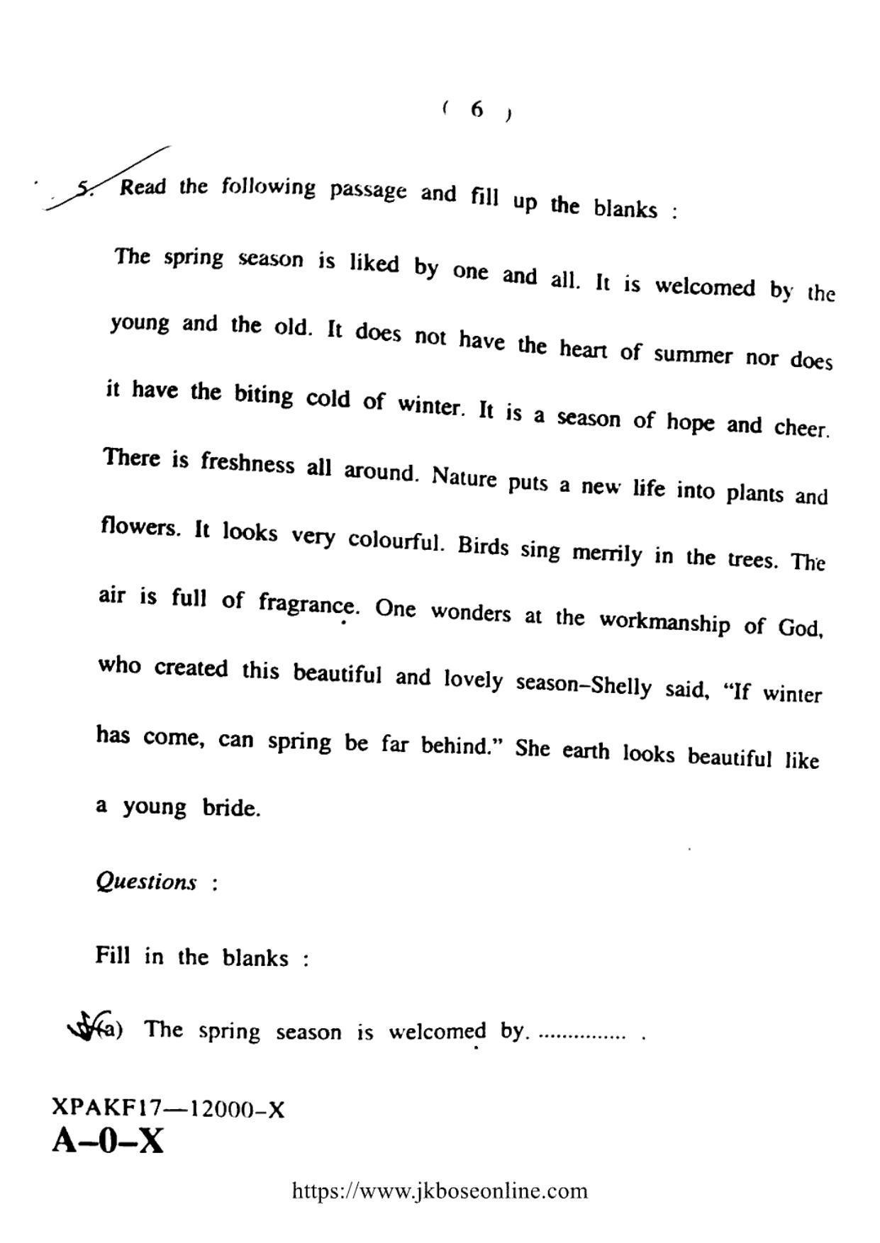 JKBOSE CLASS 10 English 12000-X 2017 - Page 6
