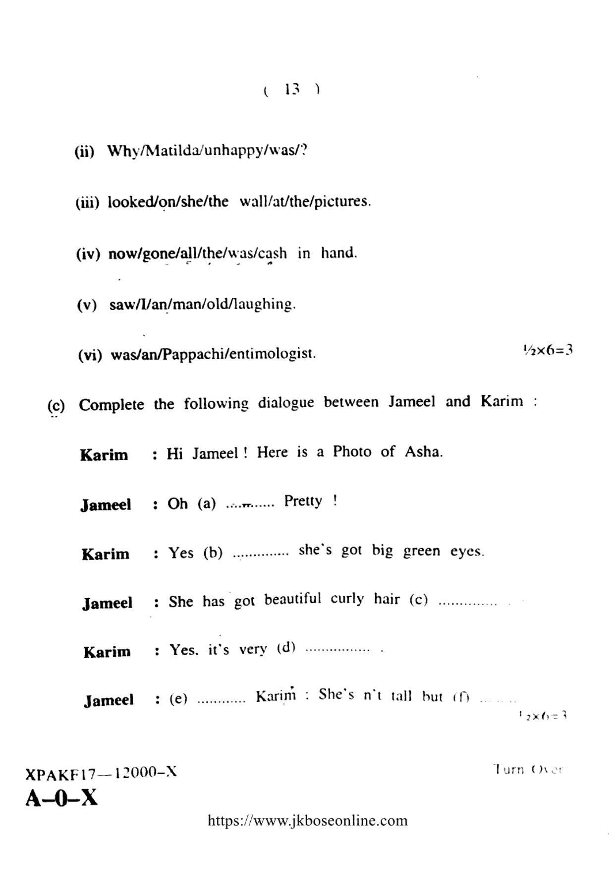 JKBOSE CLASS 10 English 12000-X 2017 - Page 13