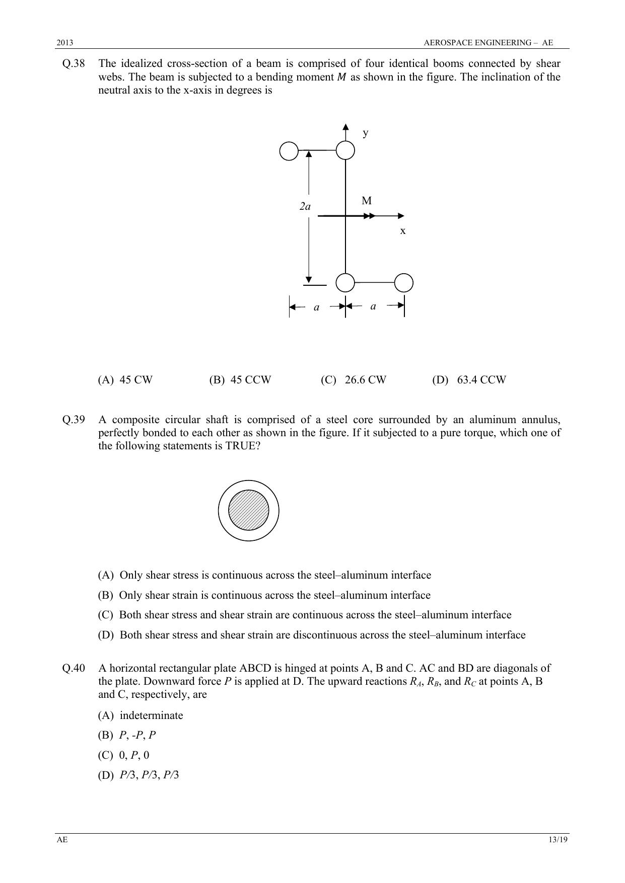 GATE 2013 Aerospace Engineering (AE) Question Paper with Answer Key - Page 13