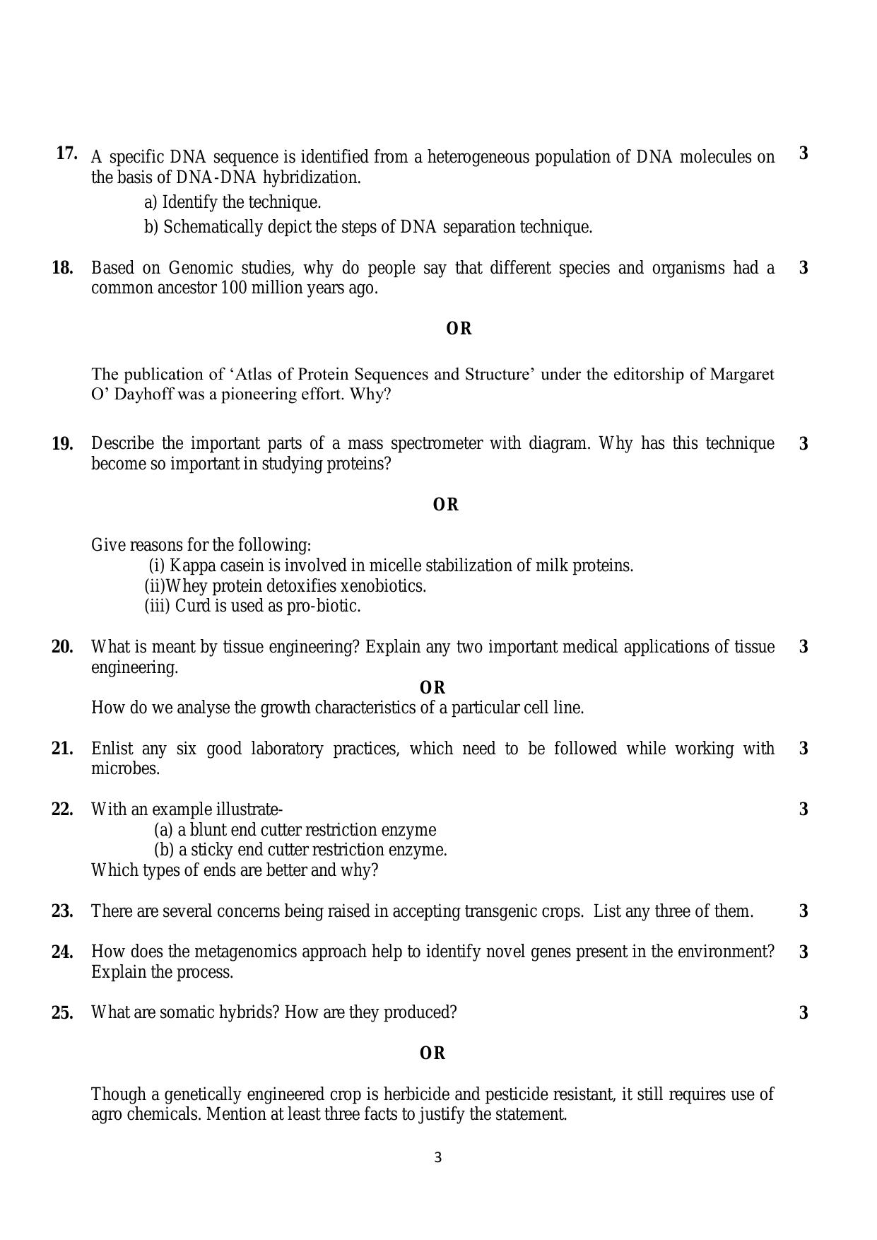 CBSE Class 12 Biotechnology-Sample Paper 2018-19 - Page 3