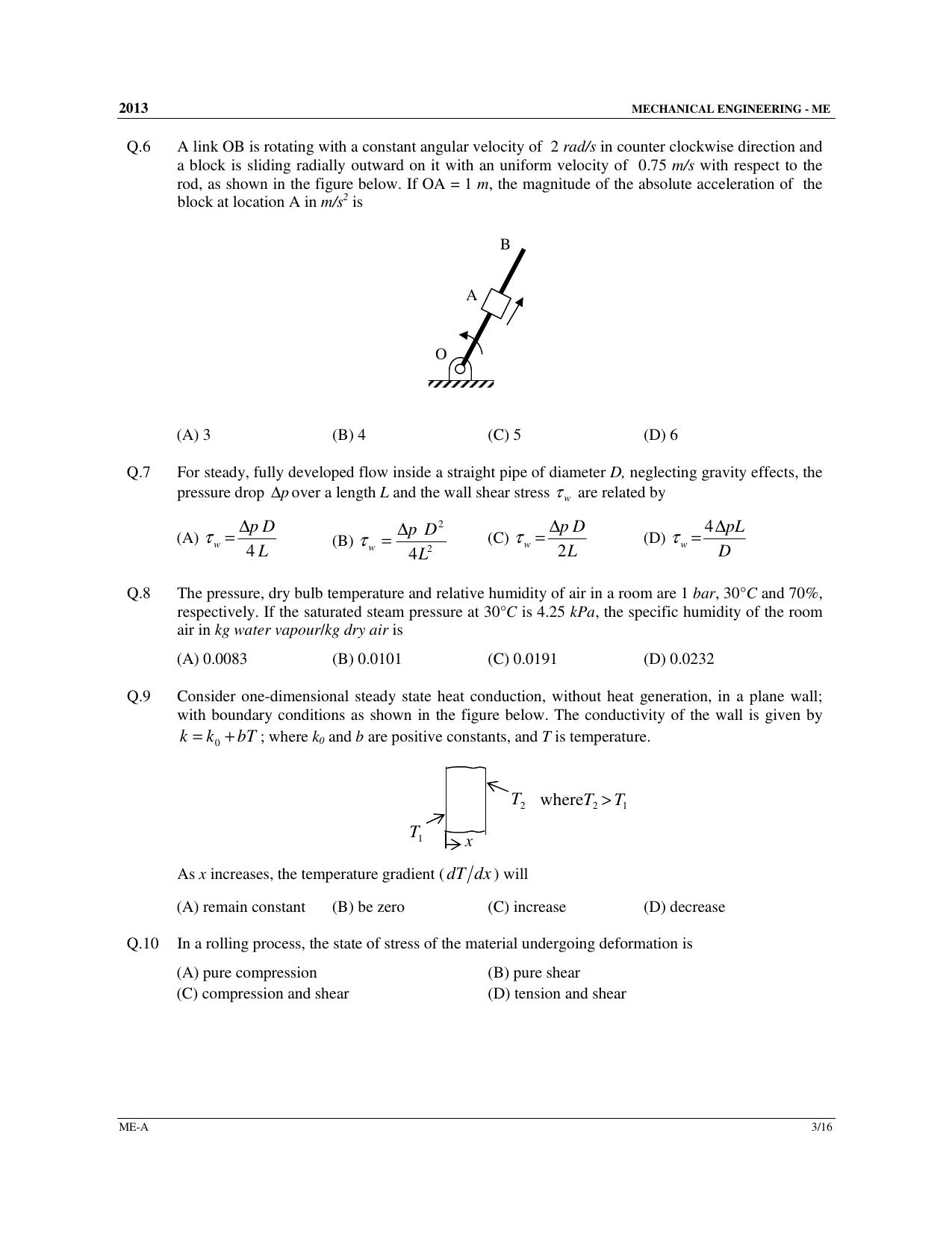 GATE 2013 Mechanical Engineering (ME) Question Paper with Answer Key - Page 4