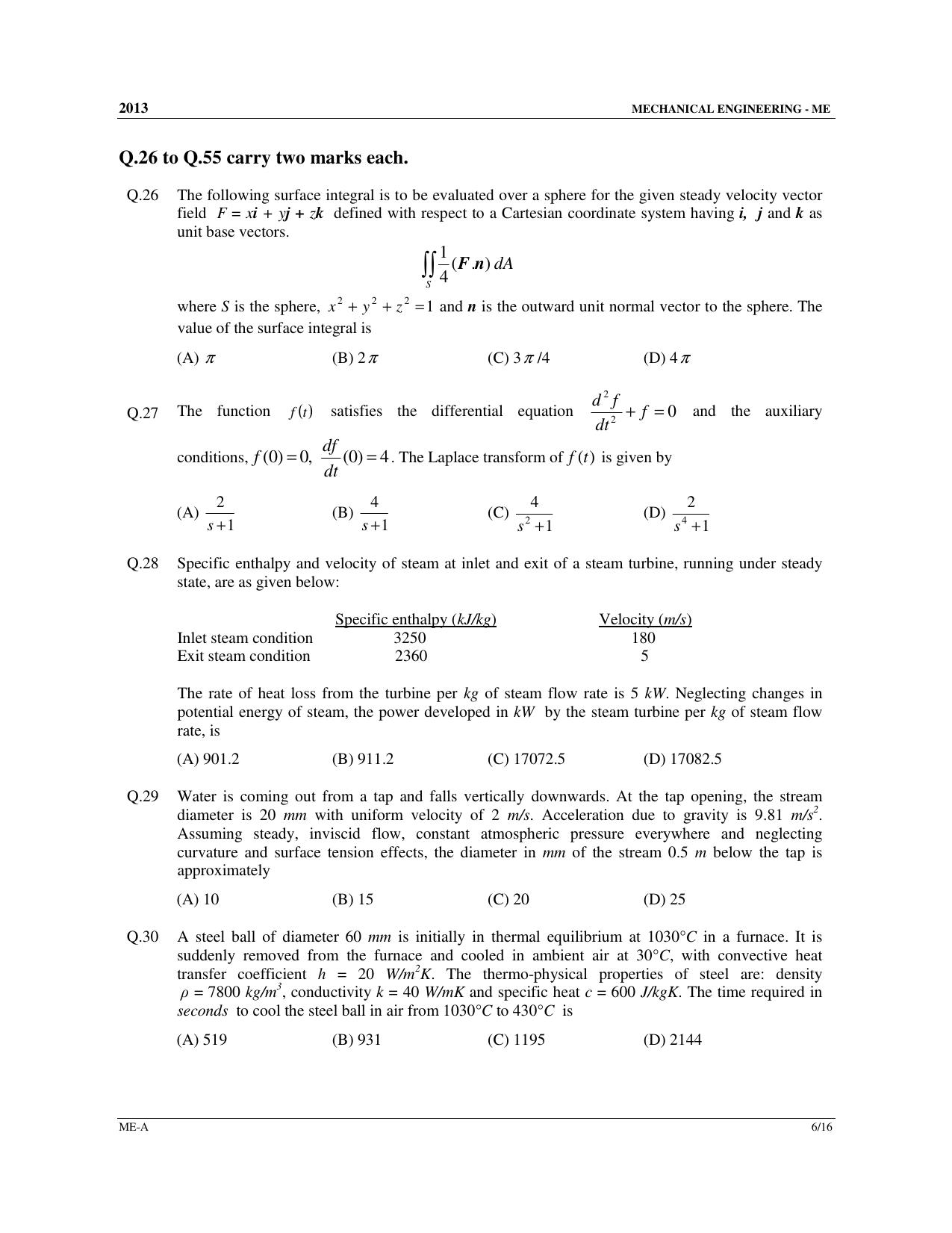 GATE 2013 Mechanical Engineering (ME) Question Paper with Answer Key - Page 7