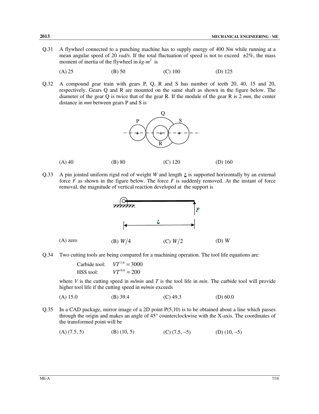 GATE 2013 Mechanical Engineering (ME) Question Paper with Answer Key - Page 8