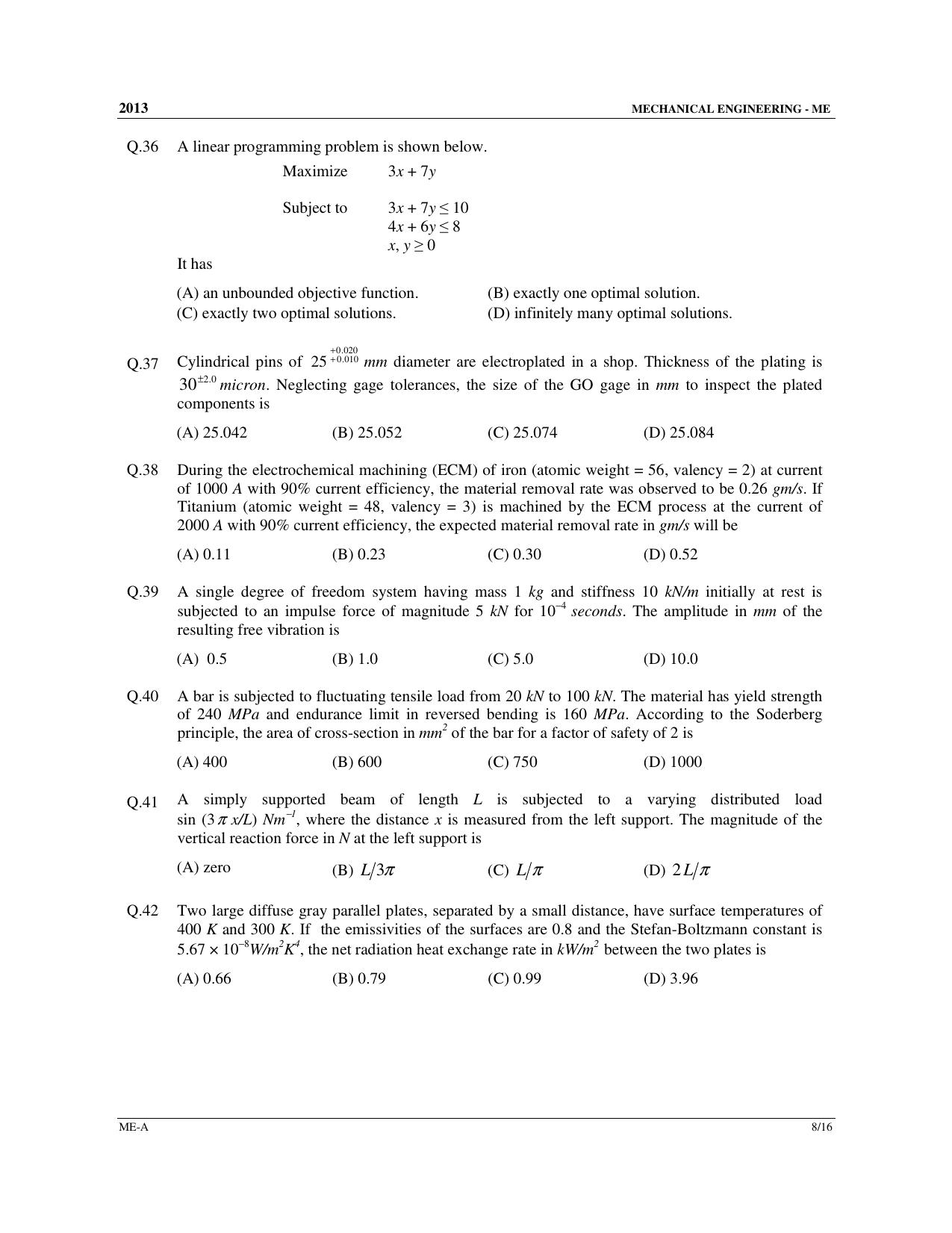 GATE 2013 Mechanical Engineering (ME) Question Paper with Answer Key - Page 9