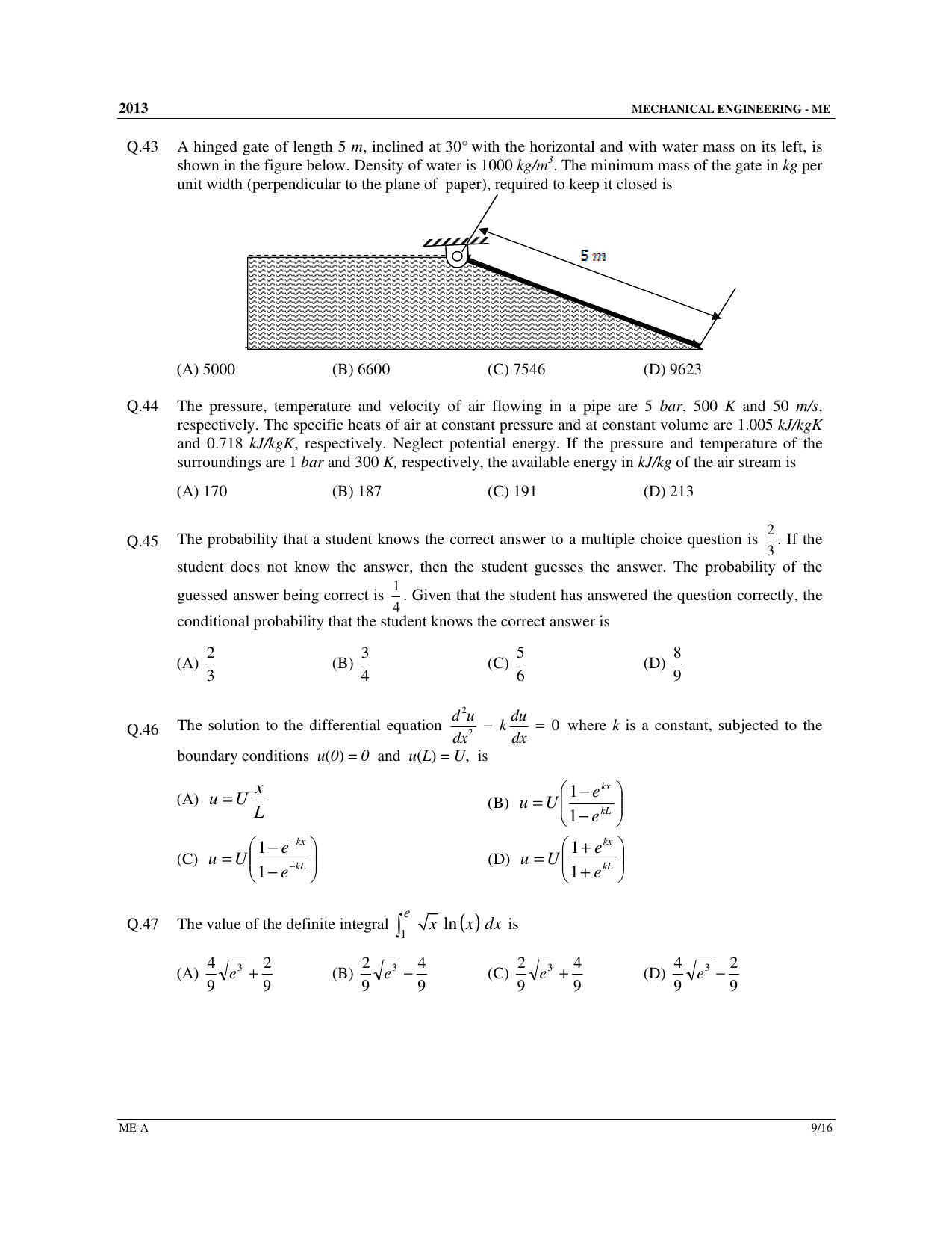 GATE 2013 Mechanical Engineering (ME) Question Paper with Answer Key - Page 10