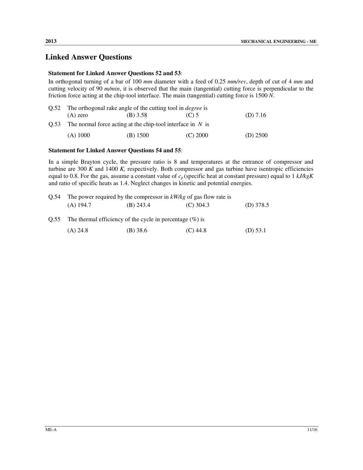 GATE 2013 Mechanical Engineering (ME) Question Paper with Answer Key - Page 12