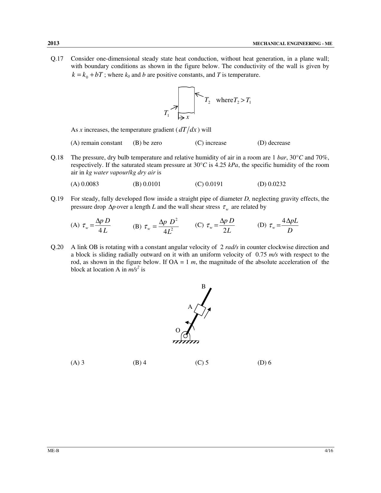 GATE 2013 Mechanical Engineering (ME) Question Paper with Answer Key - Page 19