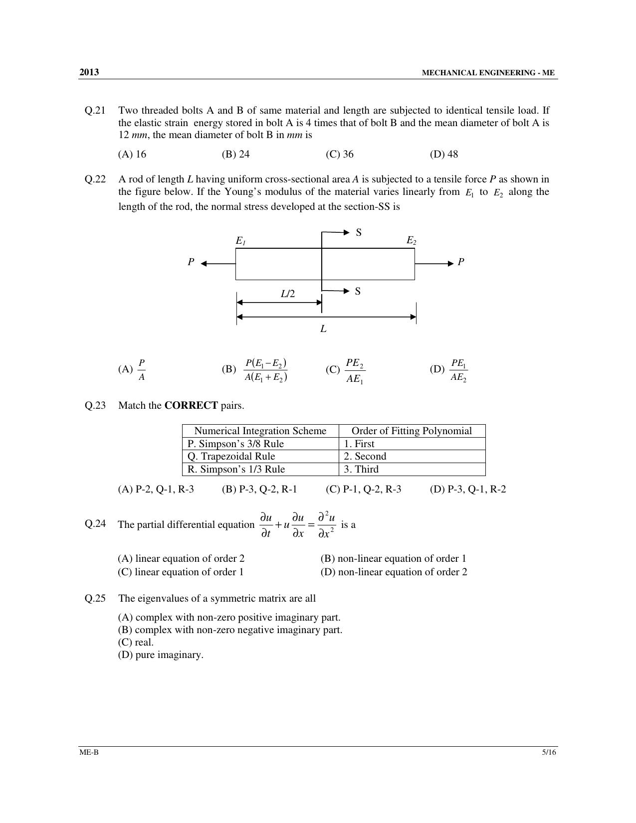 GATE 2013 Mechanical Engineering (ME) Question Paper with Answer Key - Page 20