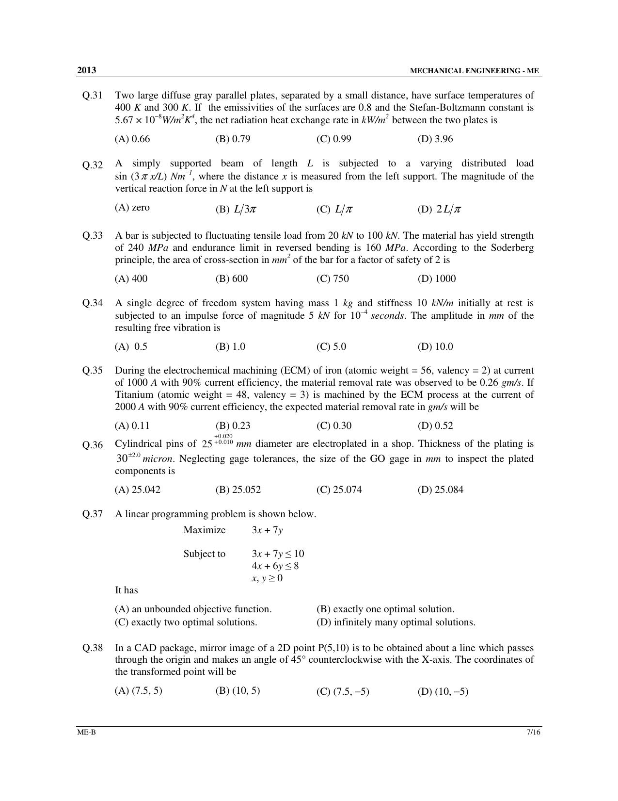 GATE 2013 Mechanical Engineering (ME) Question Paper with Answer Key - Page 22