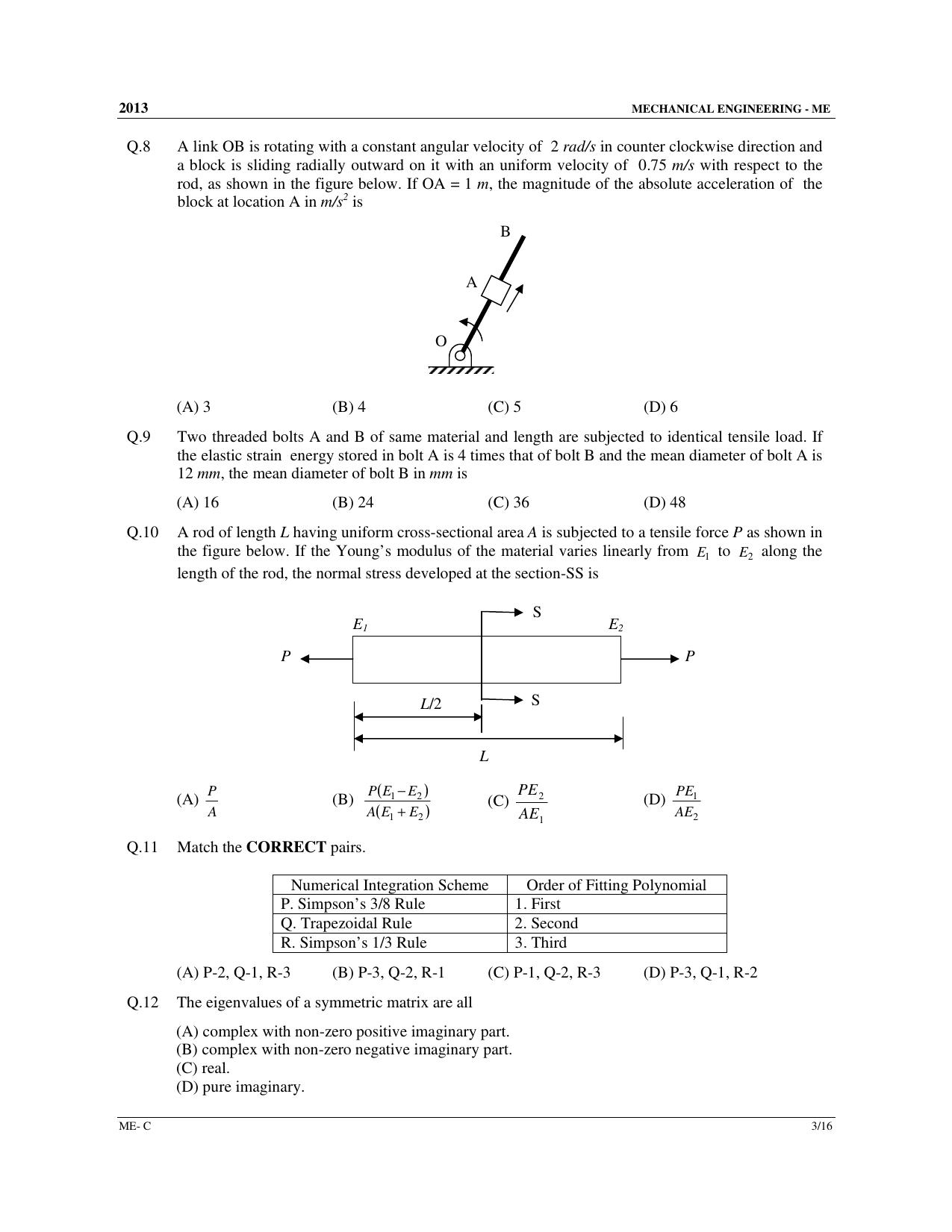 GATE 2013 Mechanical Engineering (ME) Question Paper with Answer Key - Page 32