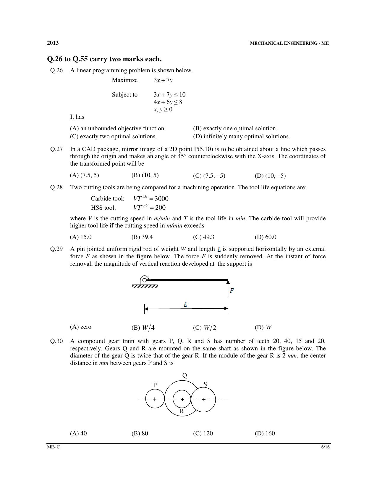 GATE 2013 Mechanical Engineering (ME) Question Paper with Answer Key - Page 35