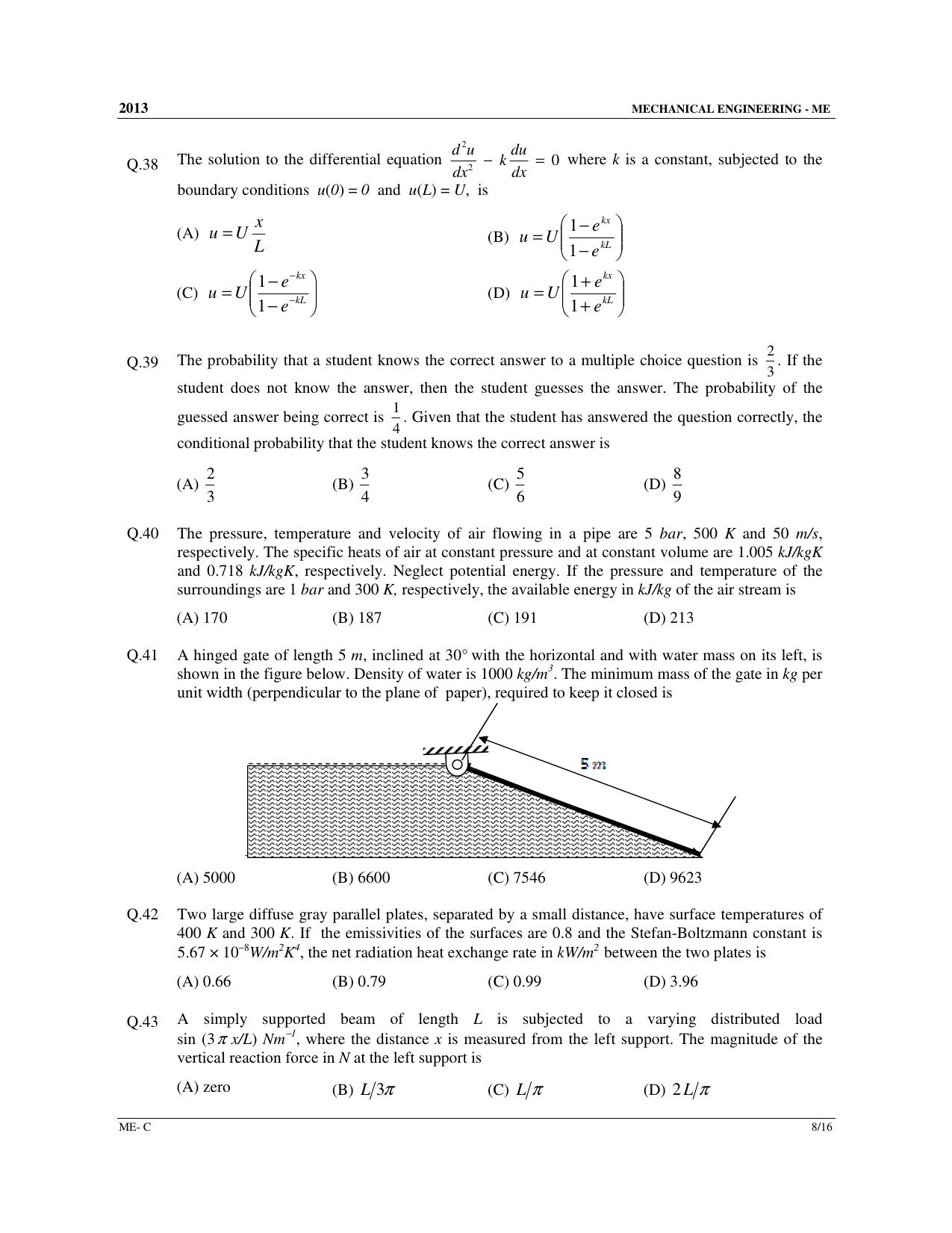 GATE 2013 Mechanical Engineering (ME) Question Paper with Answer Key - Page 37
