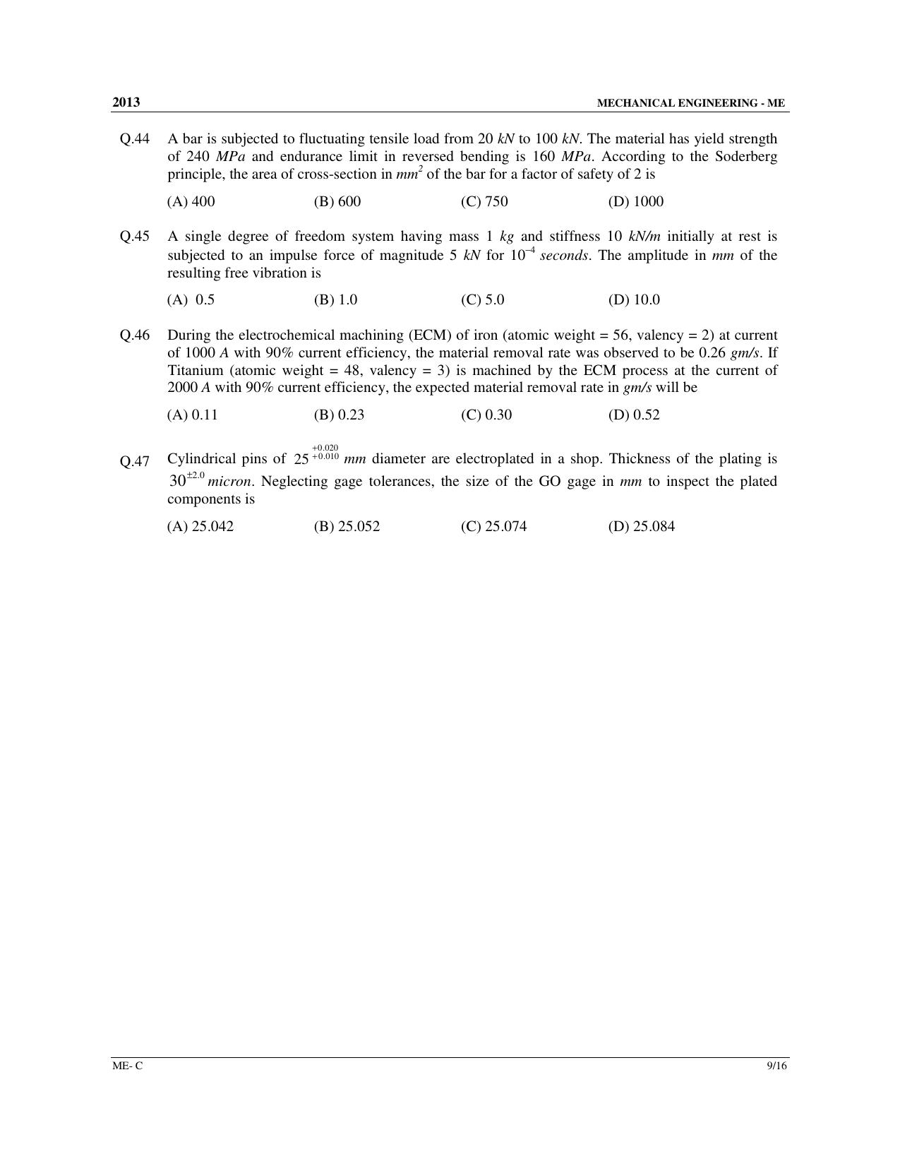 GATE 2013 Mechanical Engineering (ME) Question Paper with Answer Key - Page 38