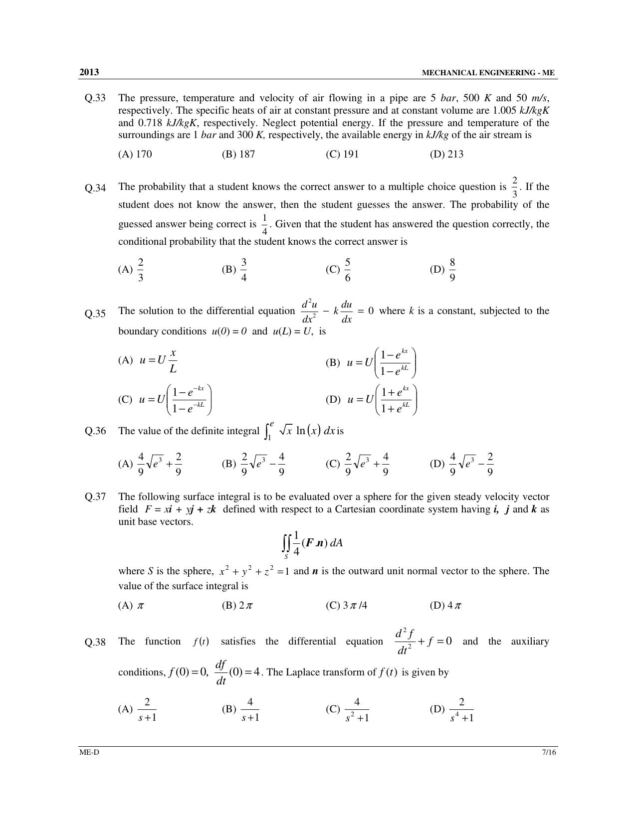 GATE 2013 Mechanical Engineering (ME) Question Paper with Answer Key - Page 50