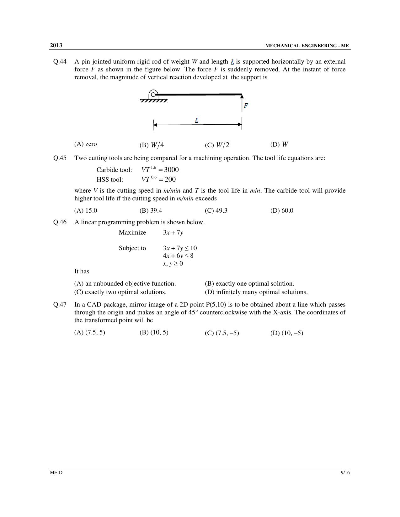 GATE 2013 Mechanical Engineering (ME) Question Paper with Answer Key - Page 52