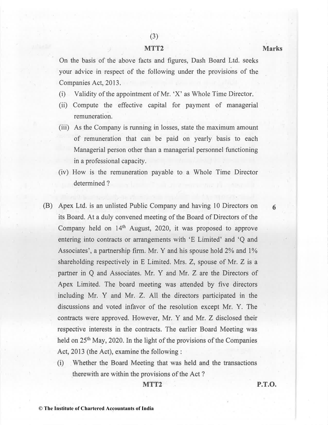 CA Final Jan 2021 Question Paper - Paper 4 – Corporate & Economic Laws - Page 3