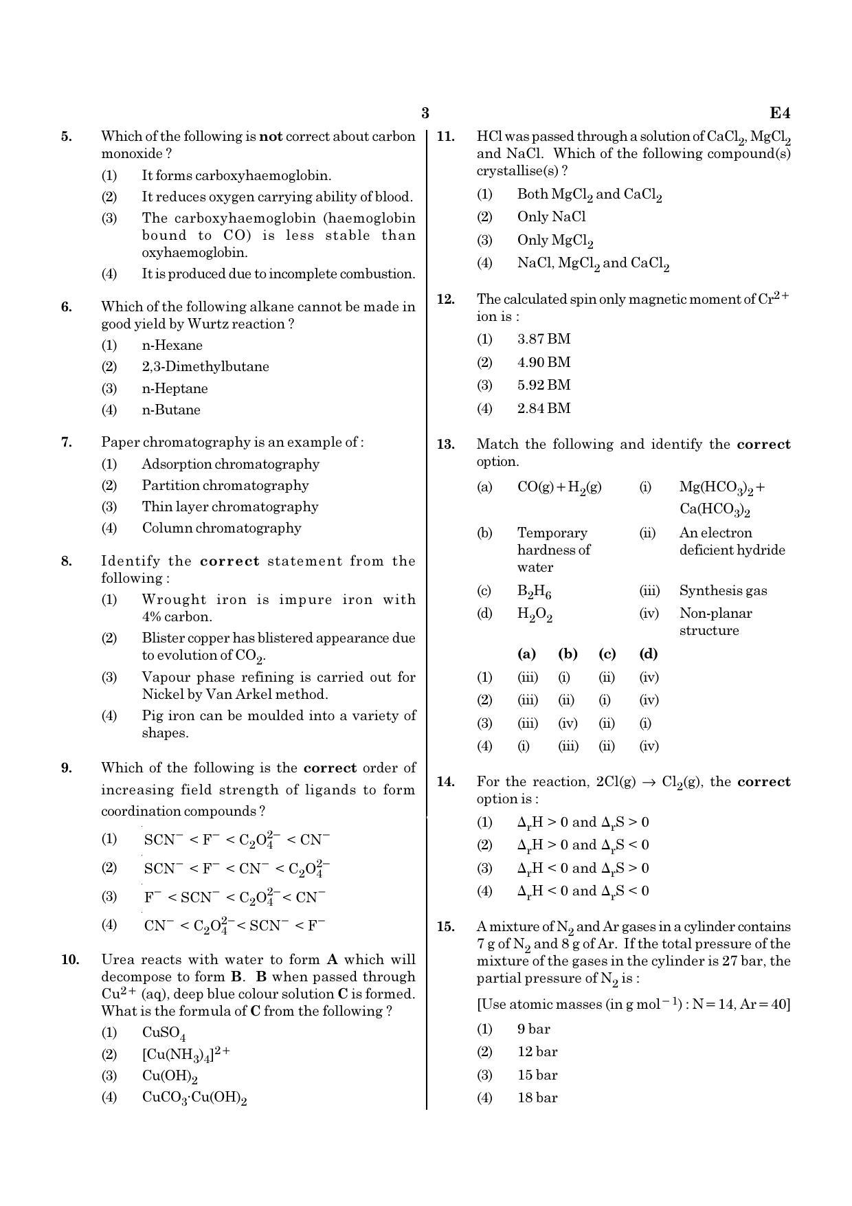 NEET E4 2022 Question Paper - Page 3
