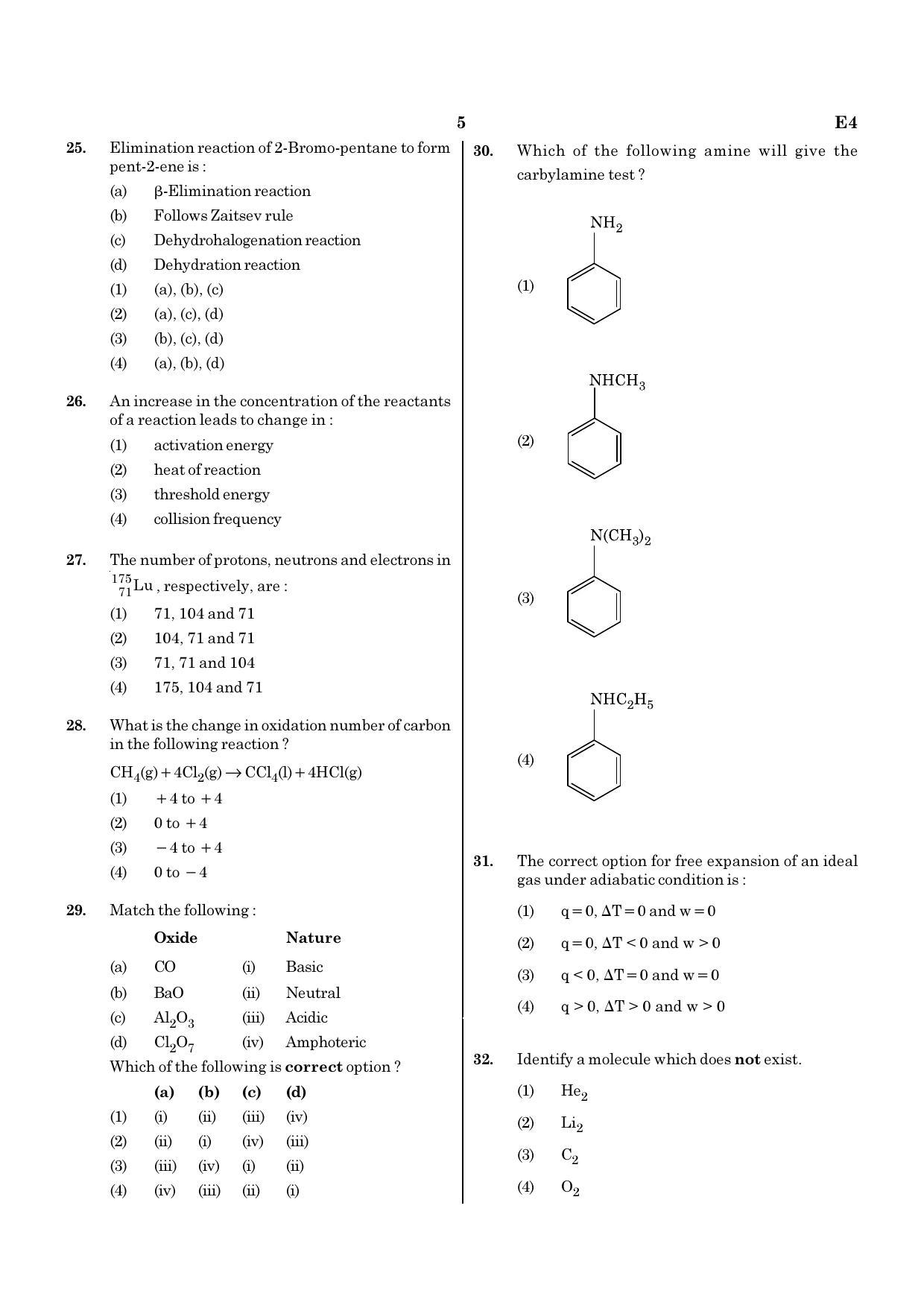 NEET E4 2022 Question Paper - Page 5